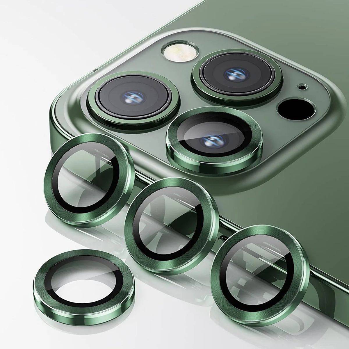 Für Apple iPhone 15 Pro / Pro Max Schutzglas Kamera Linse H9 Grün