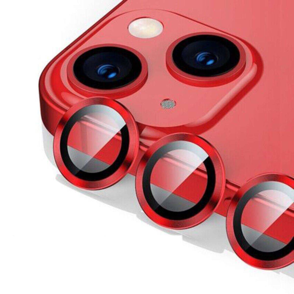 Für Apple iPhone 15 Pro / Pro Max Schutzglas Kamera Linse H9 Rot