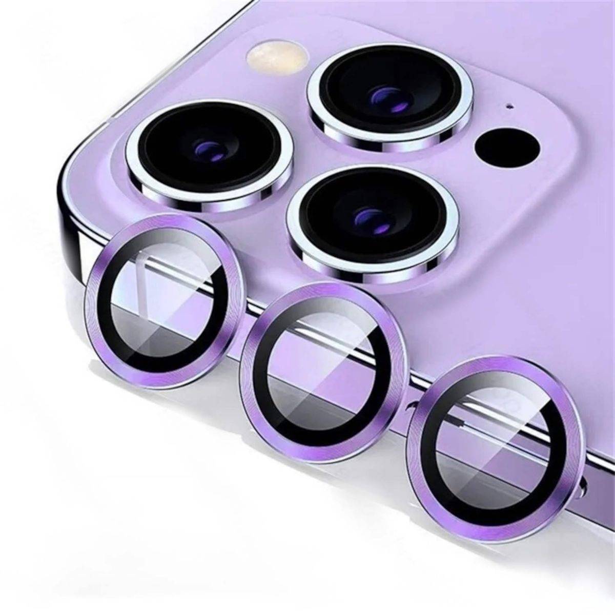 Für Apple iPhone 15 Pro / Pro Max Schutzglas Kamera Linse H9 Helllila