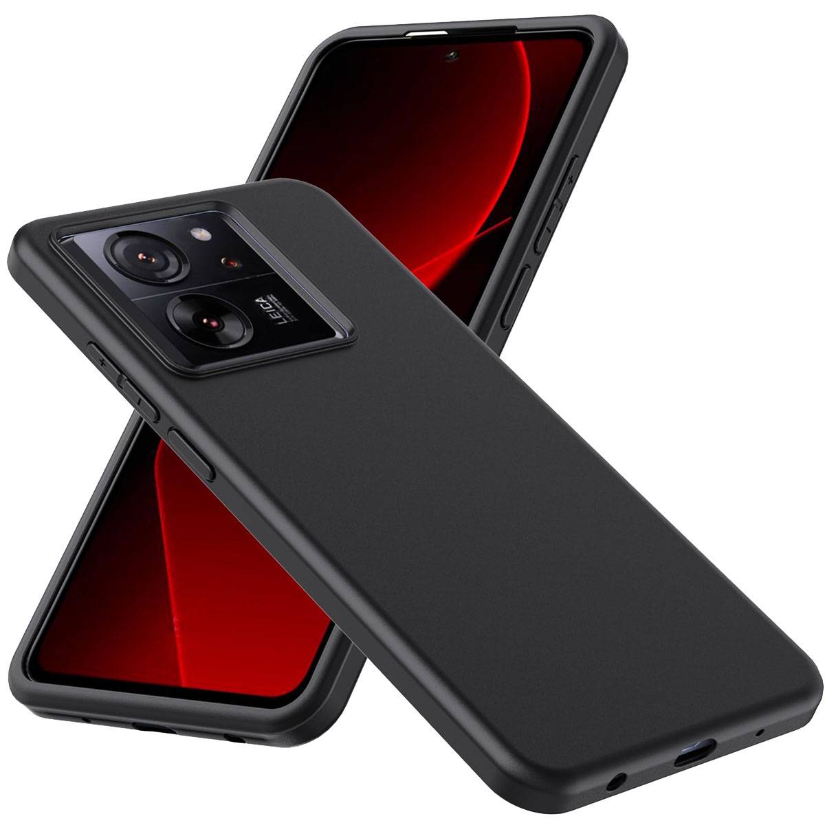 Für Xiaomi 13T / 13T Pro Silikoncase TPU Schutz Schwarz Handy Tasche Hülle Cover Etui Neu