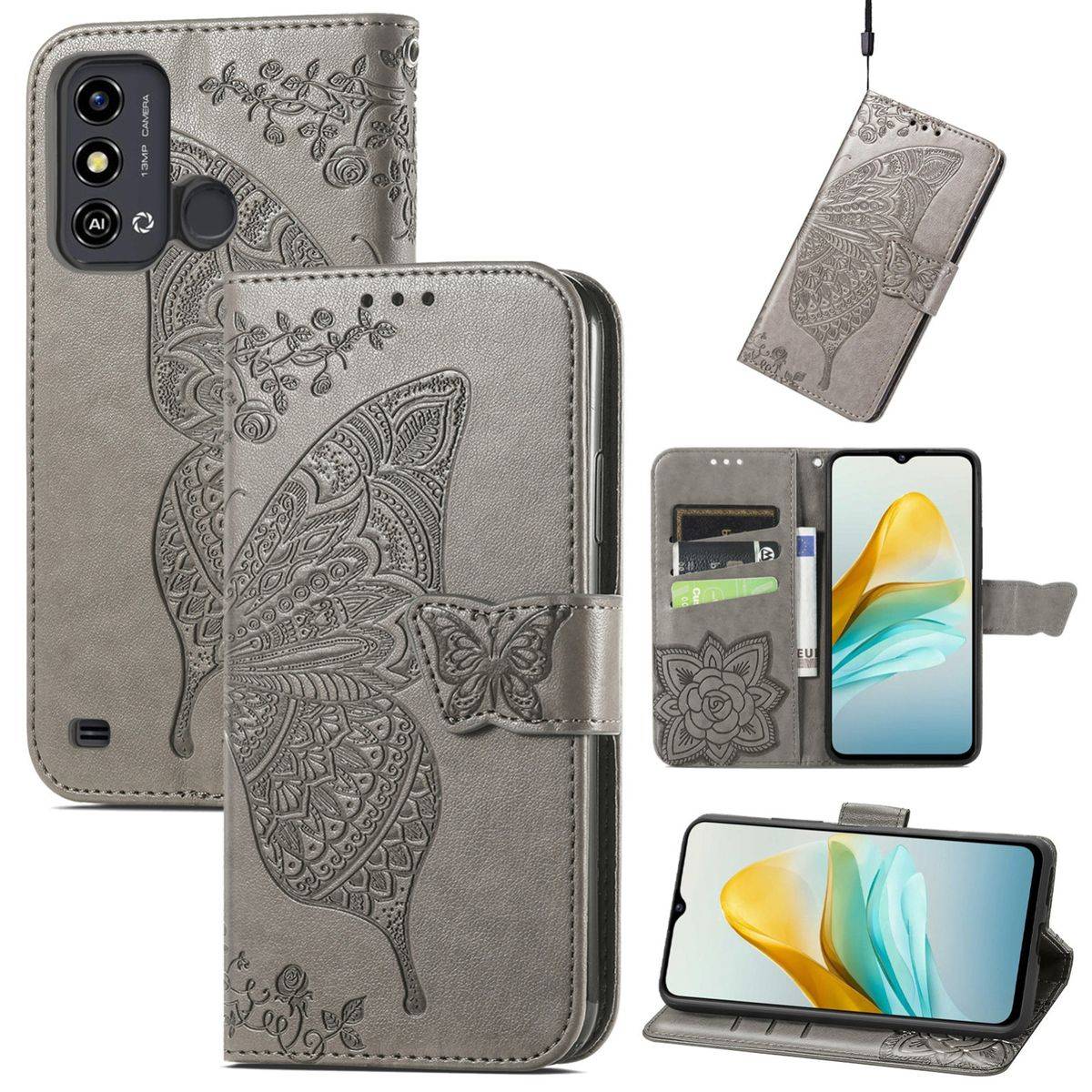 Für ZTE Blade A53 Kunstleder Tasche Hülle Etuis Schutz Book Motiv 5