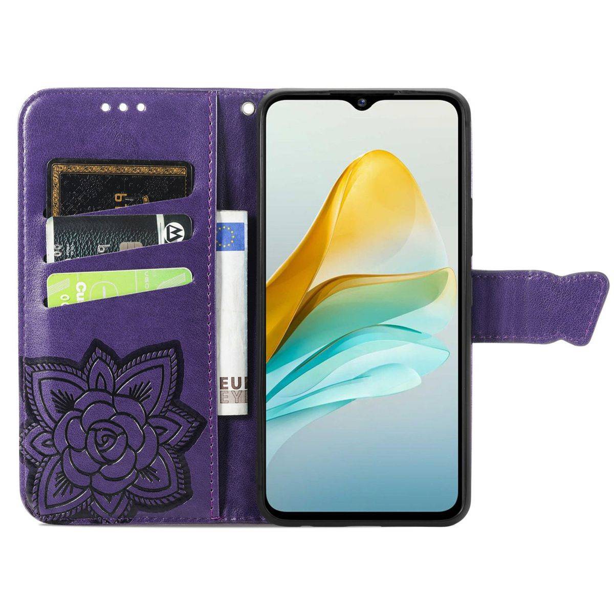 Für ZTE Blade A53 Kunstleder Tasche Hülle Etuis Schutz Book Motiv 6