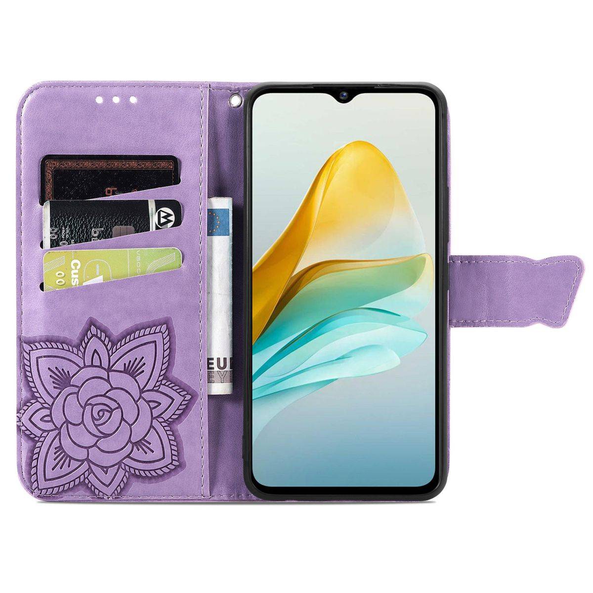 Für ZTE Blade A53 Kunstleder Tasche Hülle Etuis Schutz Book Motiv 7