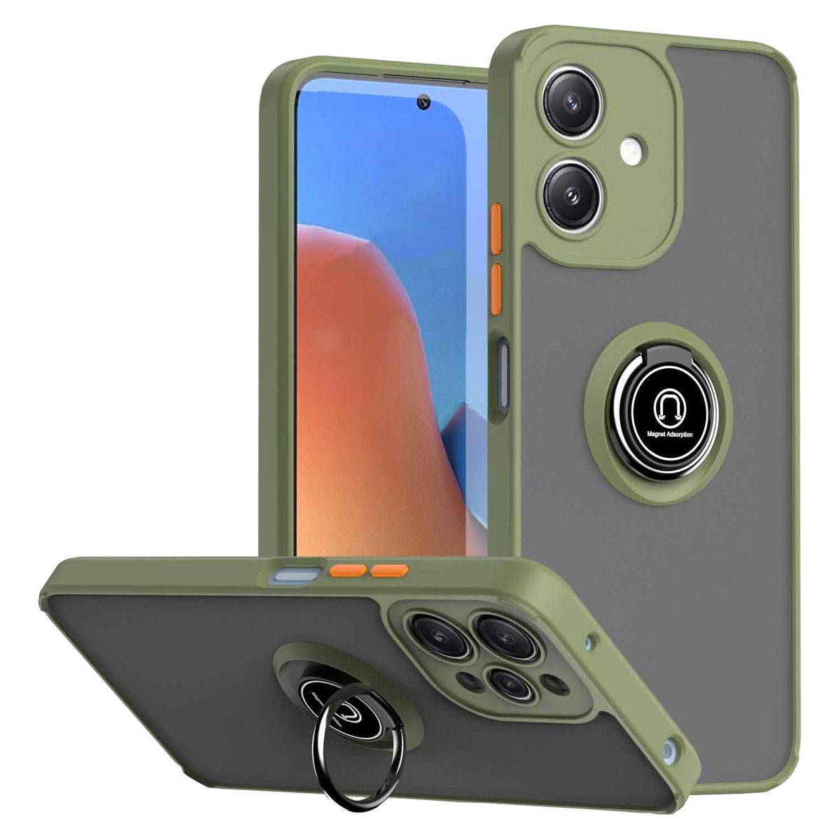 Für Motorola Moto G14 TPU / PC Design Ring Magnet Handy Tasche Hülle