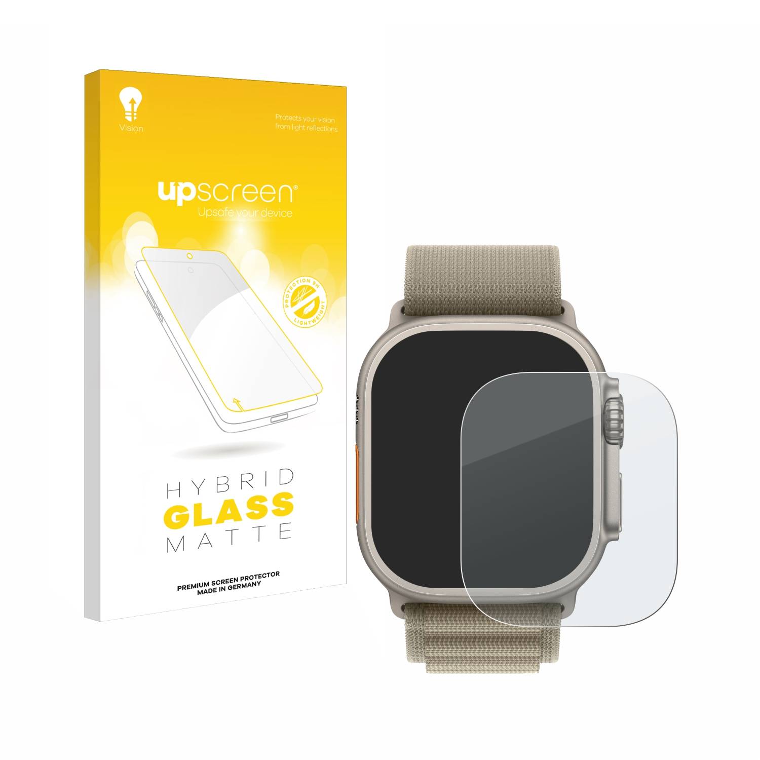 upscreen Hybrid Glas Matt Panzer-Folie für Apple Watch Ultra 2 (49 mm)
