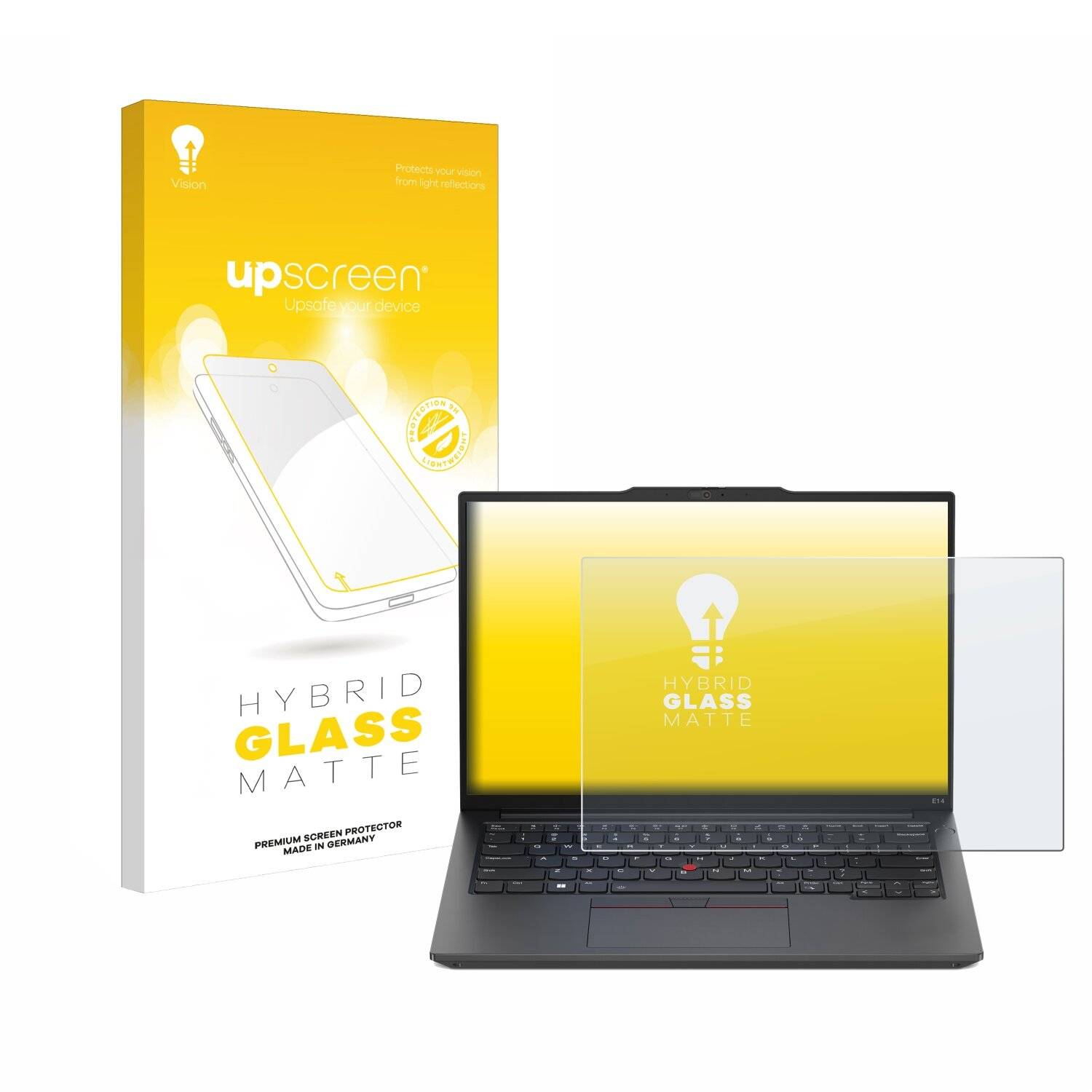 upscreen Hybrid Glas Matt Panzer-Folie für Lenovo ThinkPad E14 Gen
