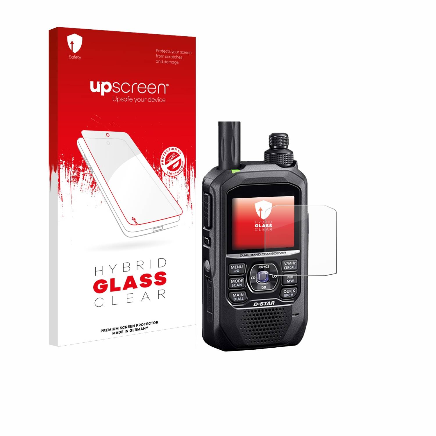upscreen Hybrid Glas Panzer-Folie für Icom ID-50E
