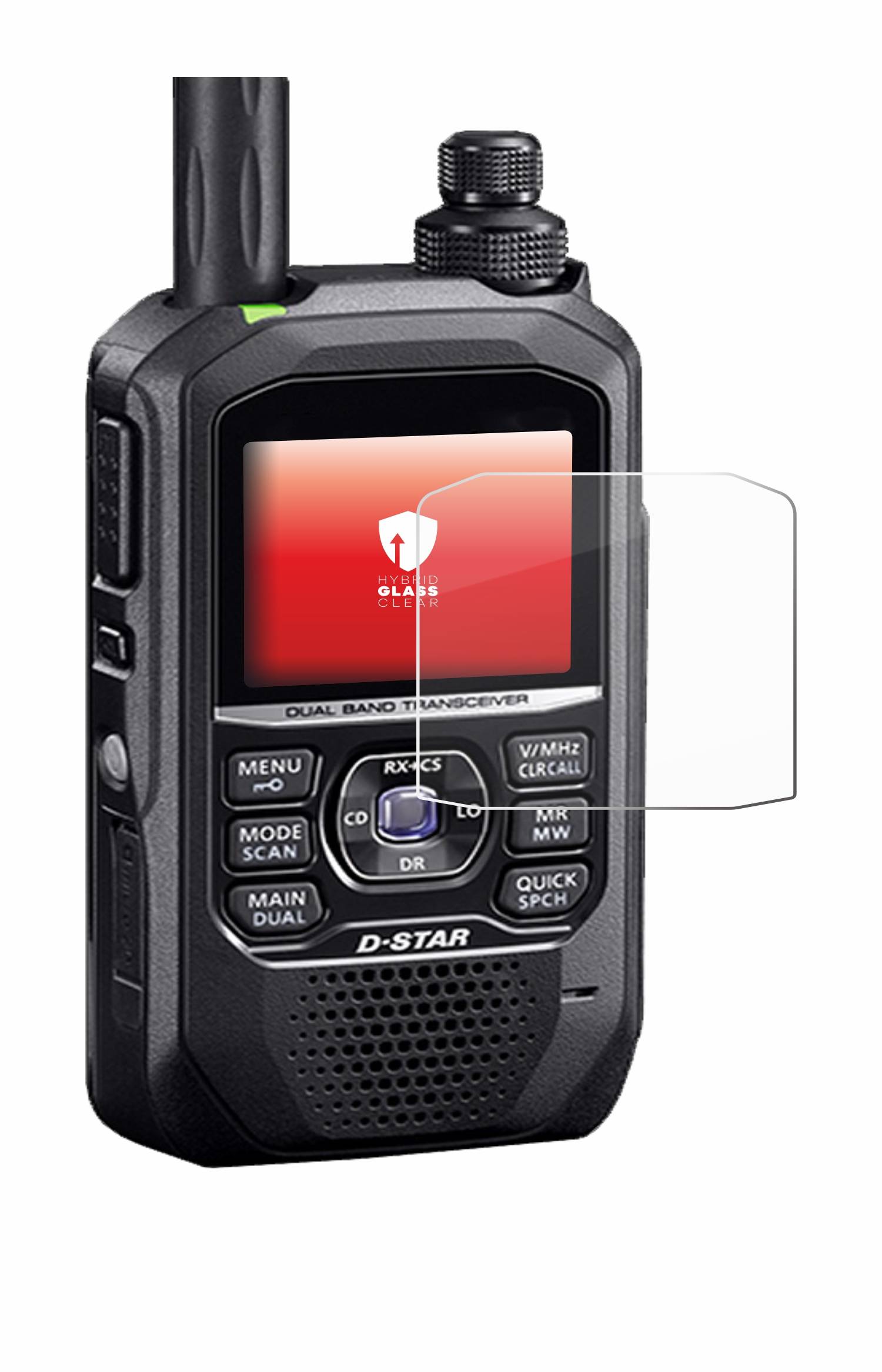 upscreen Hybrid Glas Panzer-Folie für Icom ID-50E