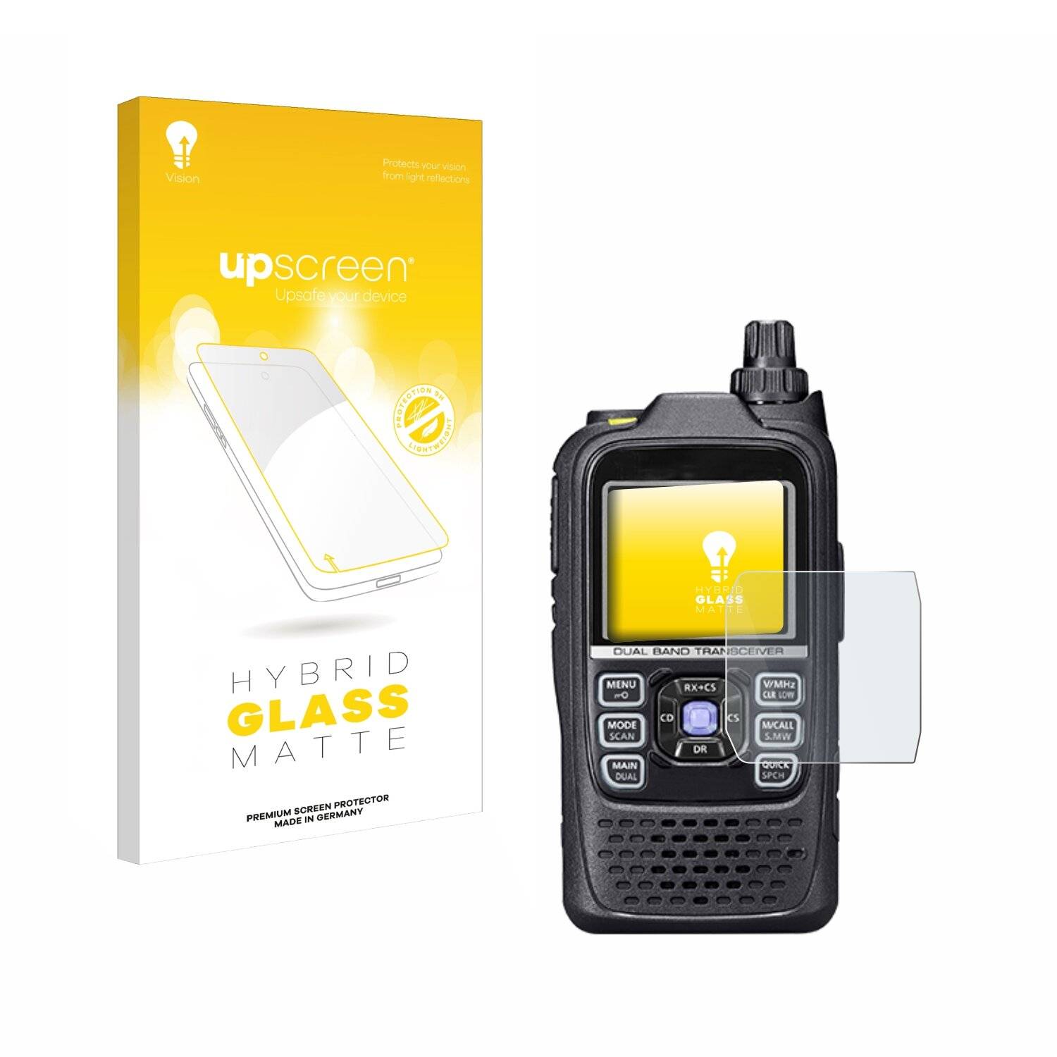 upscreen Hybrid Glas Matt Panzer-Folie für Icom