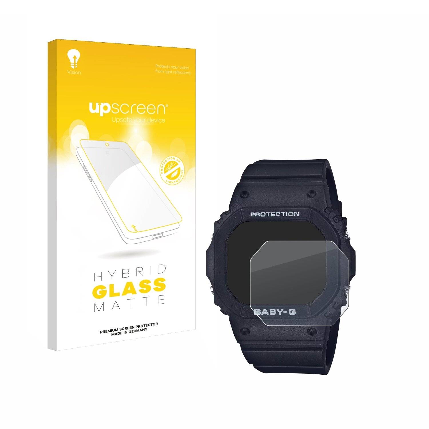 upscreen Hybrid Glas Matt Panzer-Folie für Casio Baby-G