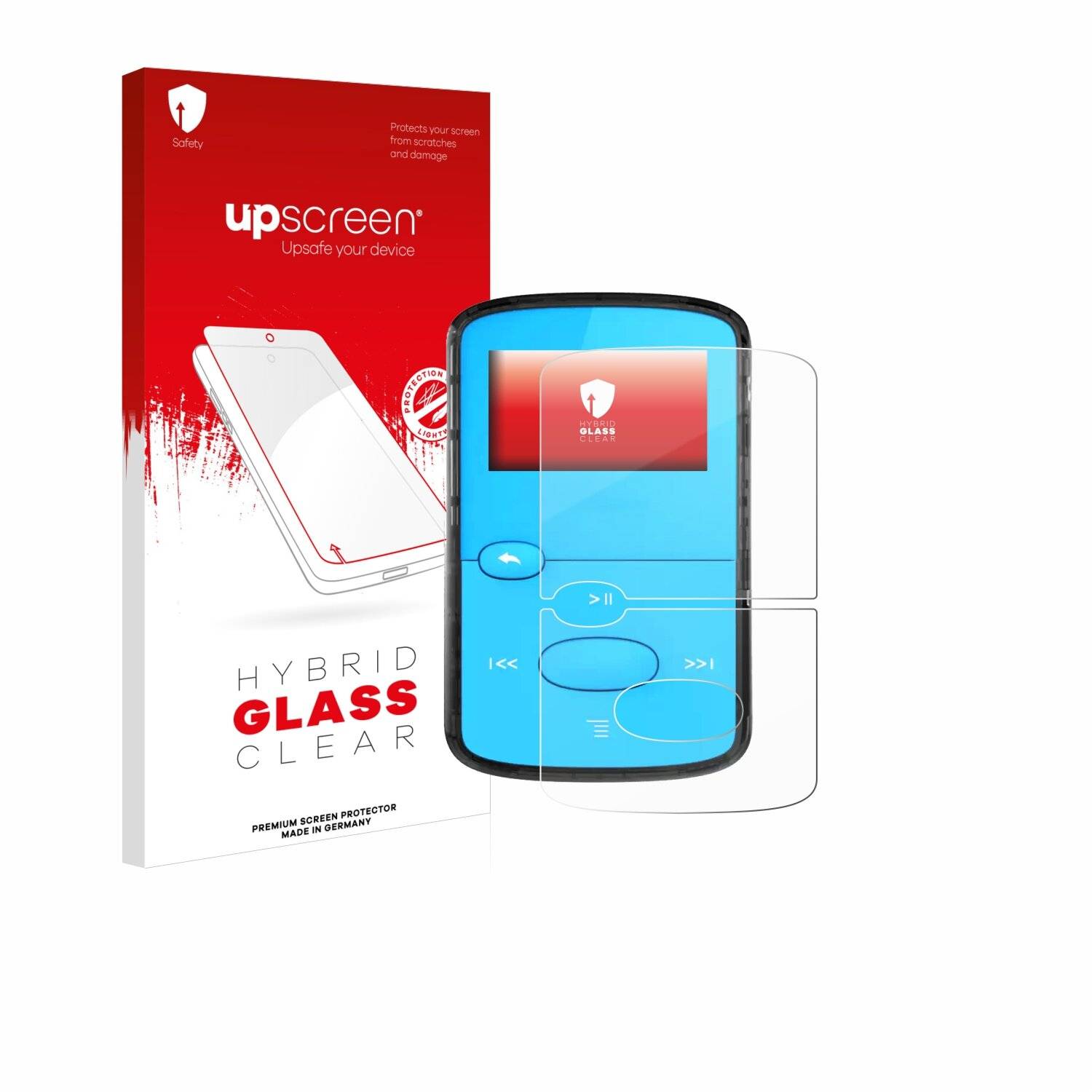 upscreen Hybrid Glas Panzer-Folie für SanDisk Clip