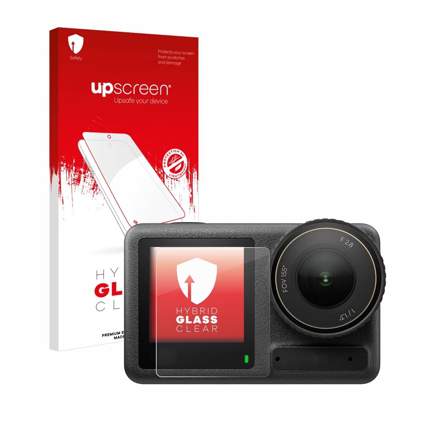 upscreen Hybrid Glas Panzer-Folie für DJI Osmo Action 4 (Vorderes
