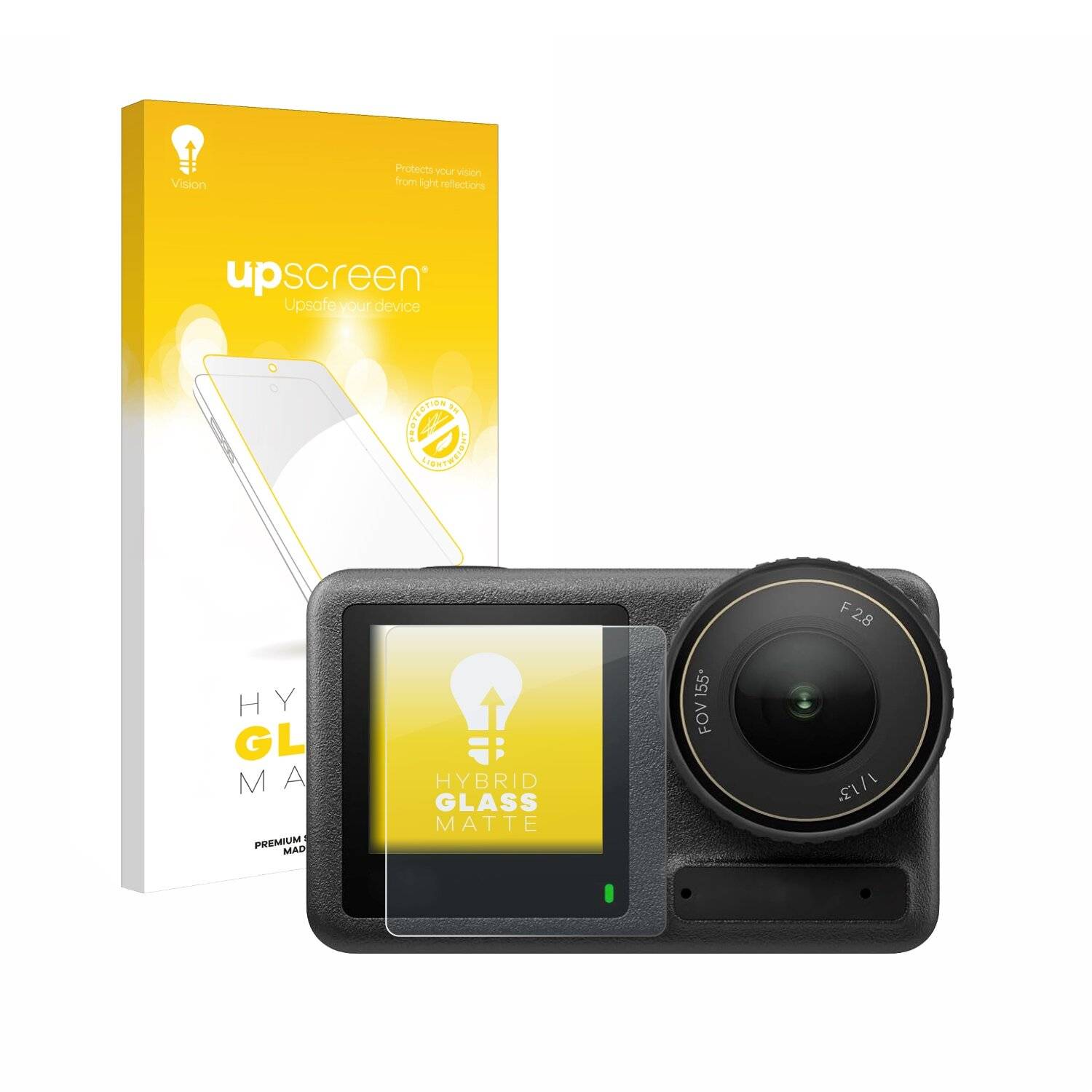 upscreen Hybrid Glas Matt Panzer-Folie für DJI Osmo Action 4 (Vorderes
