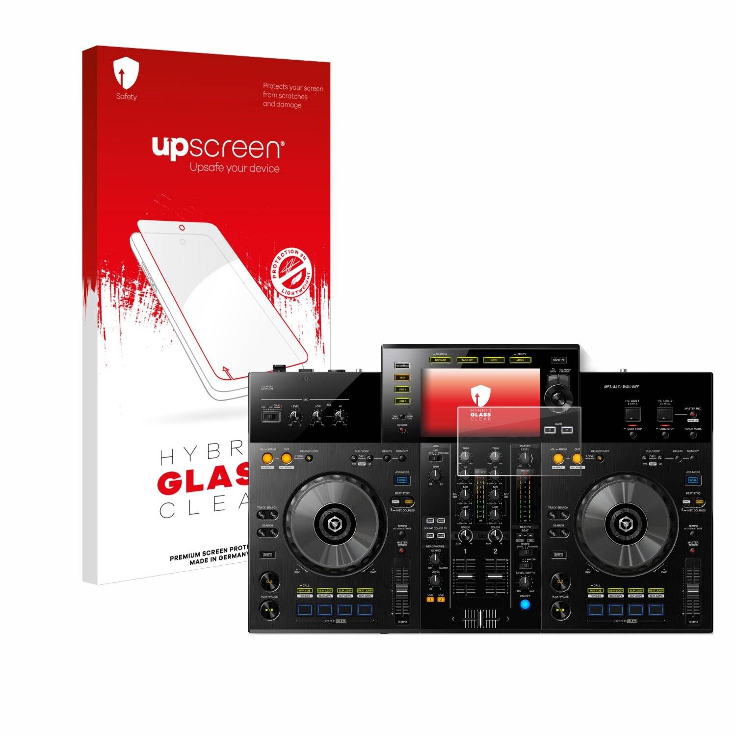 upscreen Hybrid Glas Panzer-Folie für Pioneer XDJ