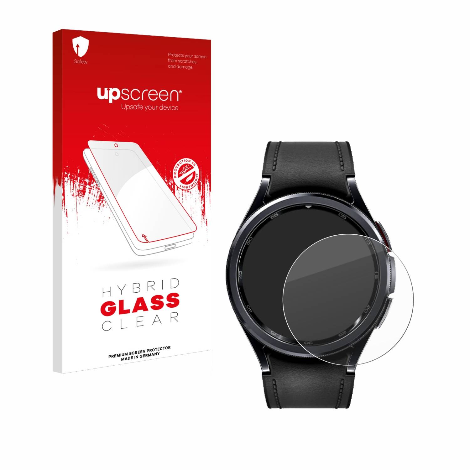 upscreen Hybrid Glas Panzer-Folie für Samsung Galaxy Watch 6 Classic (47 mm)