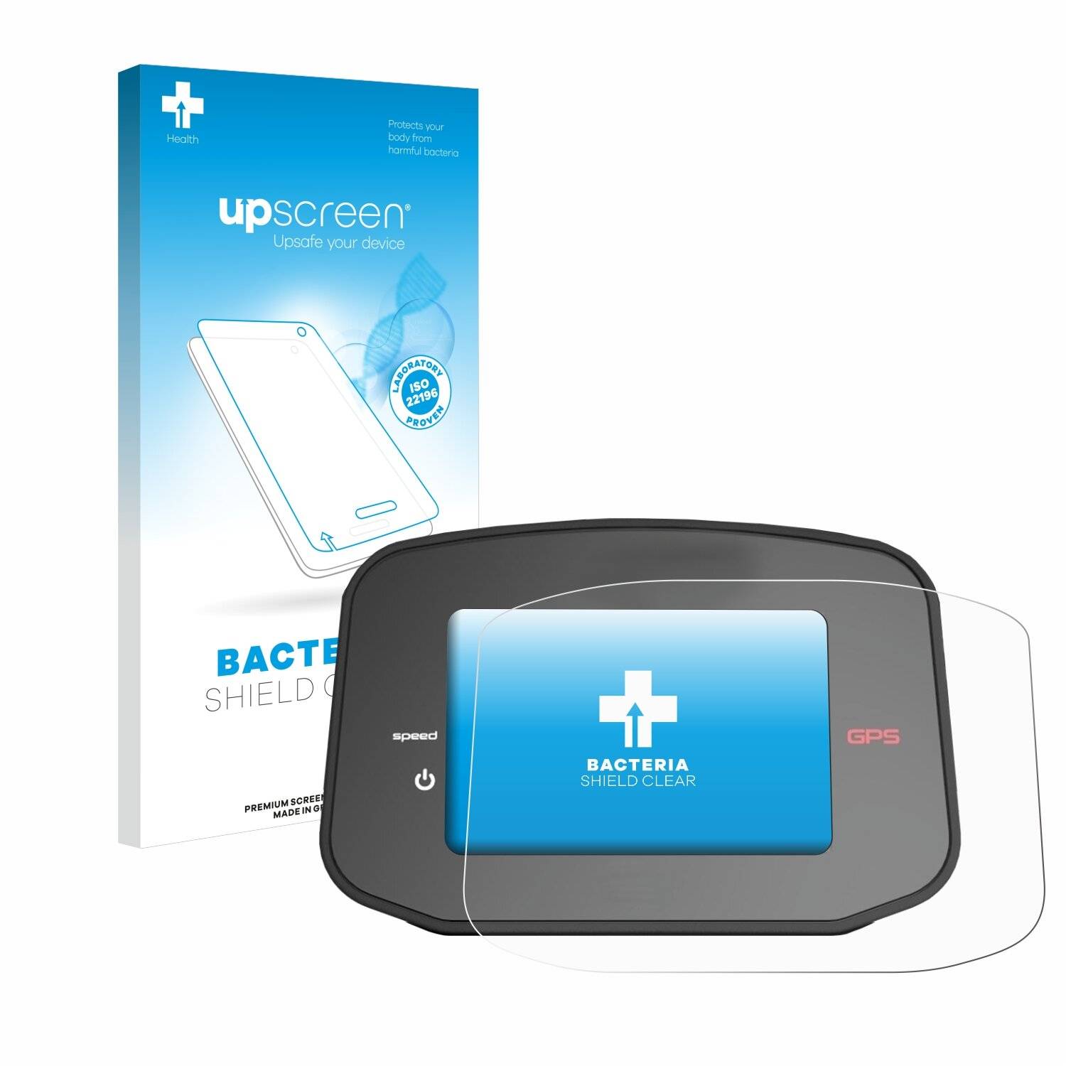 upscreen Bacteria Shield Schutzfolie für PowaKaddy CT8 GPS -
