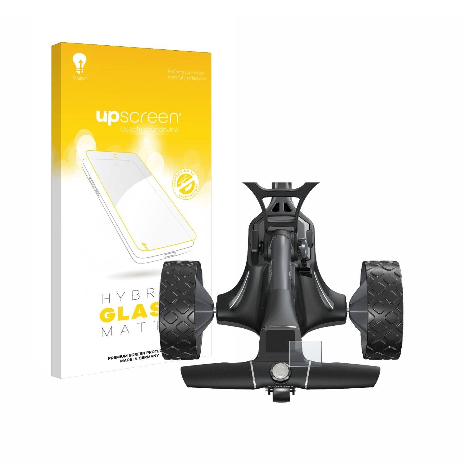 upscreen Hybrid Glas Matt Panzer-Folie für Motocaddy M7 GPS Electric