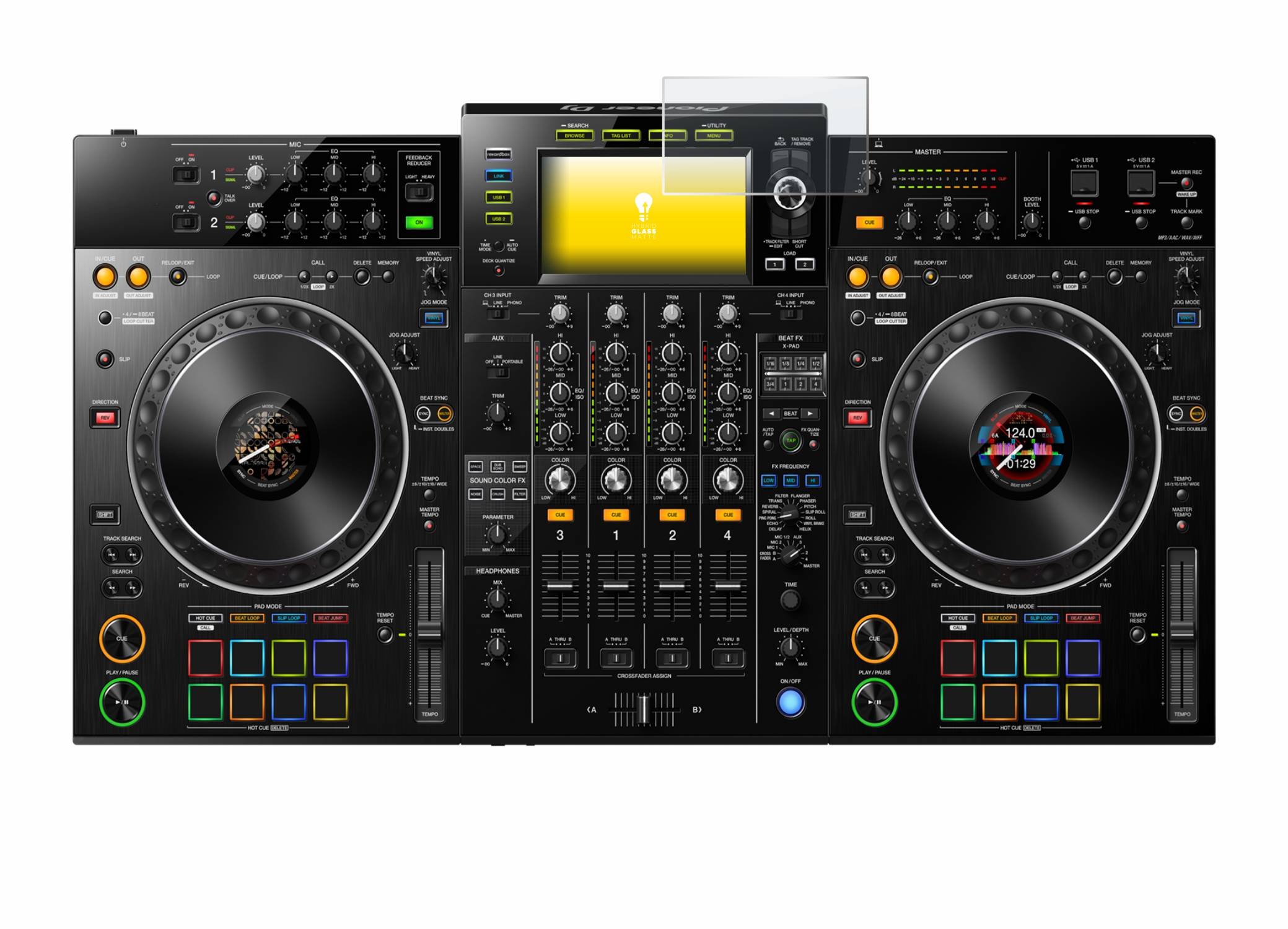 upscreen Hybrid Glas Matt Panzer-Folie für Pioneer XDJ -XZ