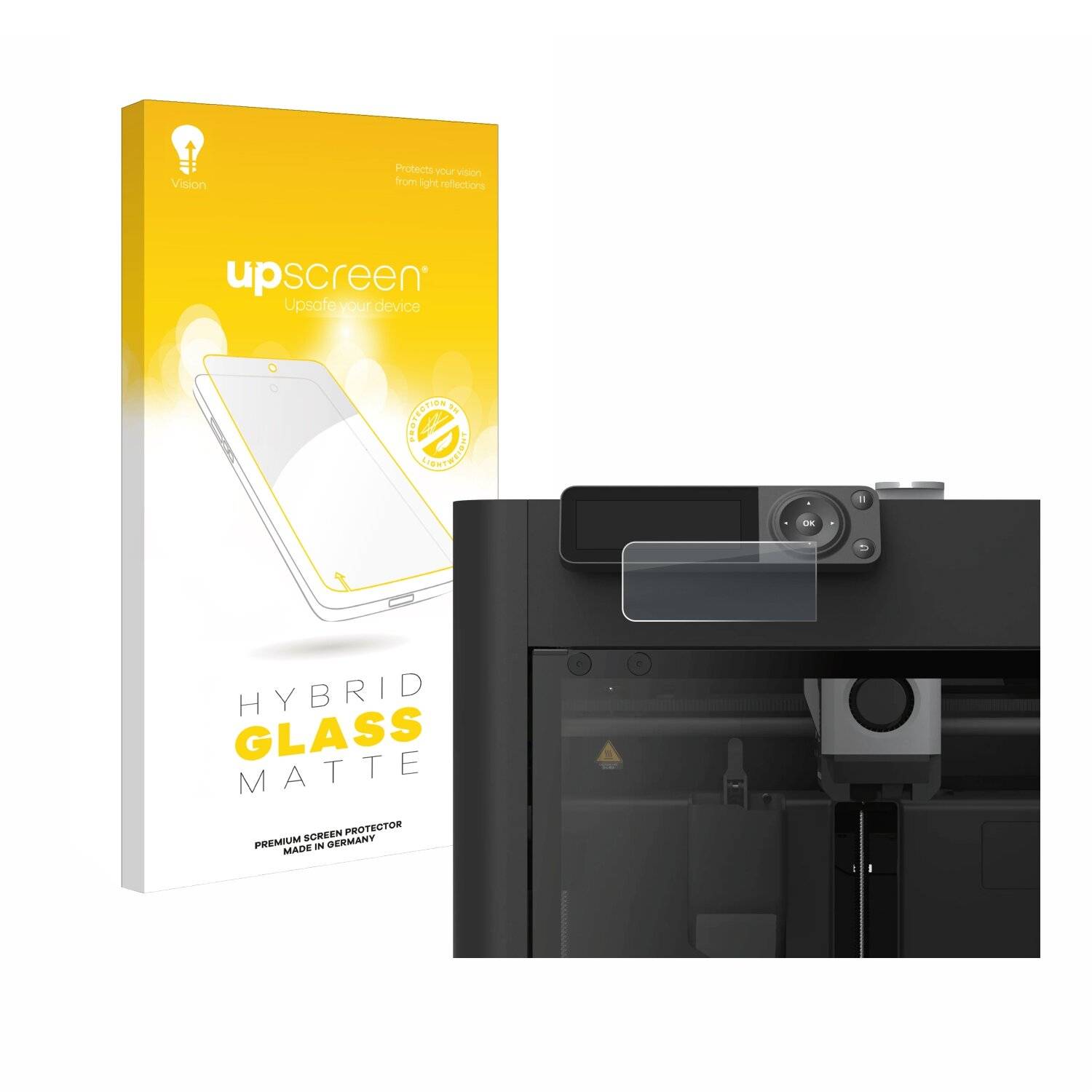 upscreen Hybrid Glas Matt Panzer-Folie für Bambu Lab P1S 3D