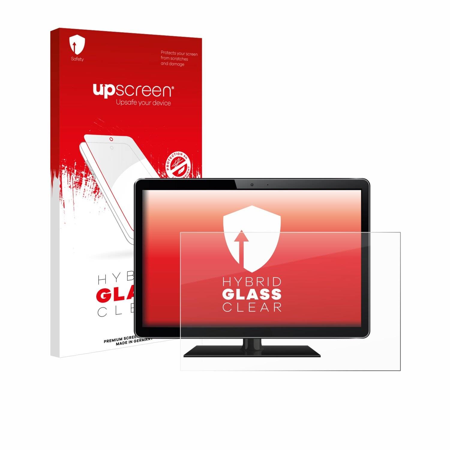 upscreen Hybrid Glas Panzer-Folie für Industrie-Monitore mit 23 Zoll Displays [495 mm x 310