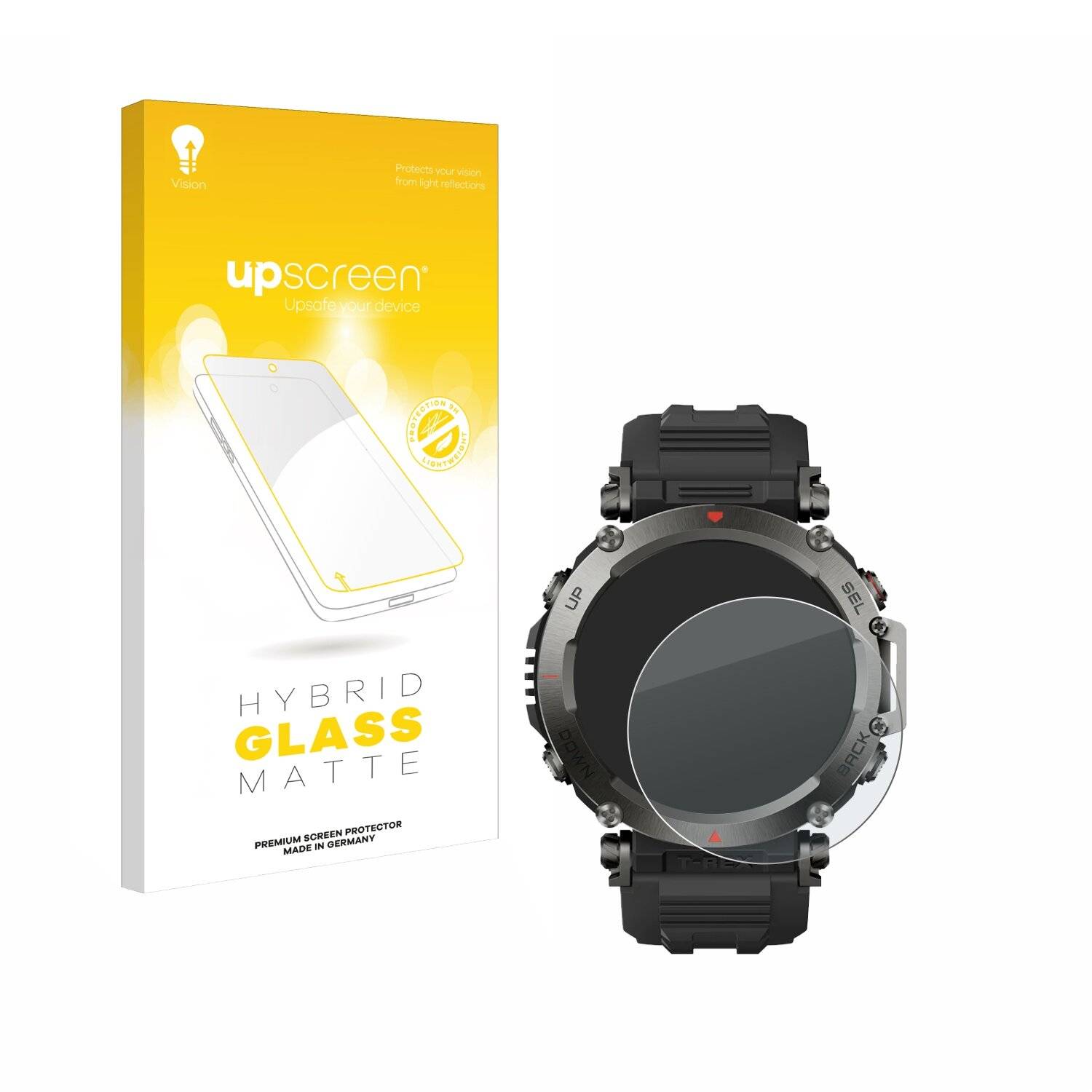 upscreen Hybrid Glas Matt Panzer-Folie für Huami Amazfit T-Rex