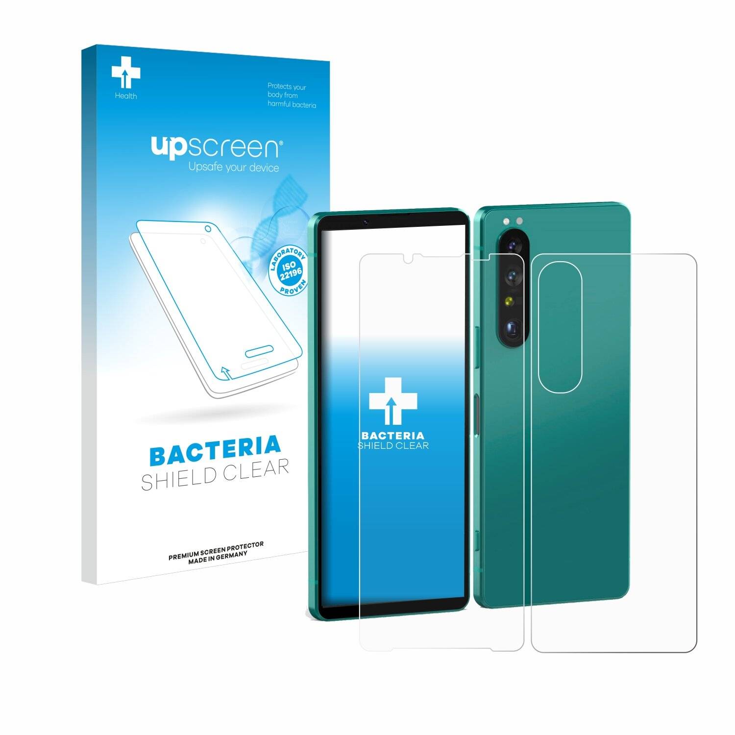upscreen Bacteria Shield Schutzfolie für Sony Xperia 1 V (Display+Rückseite) -