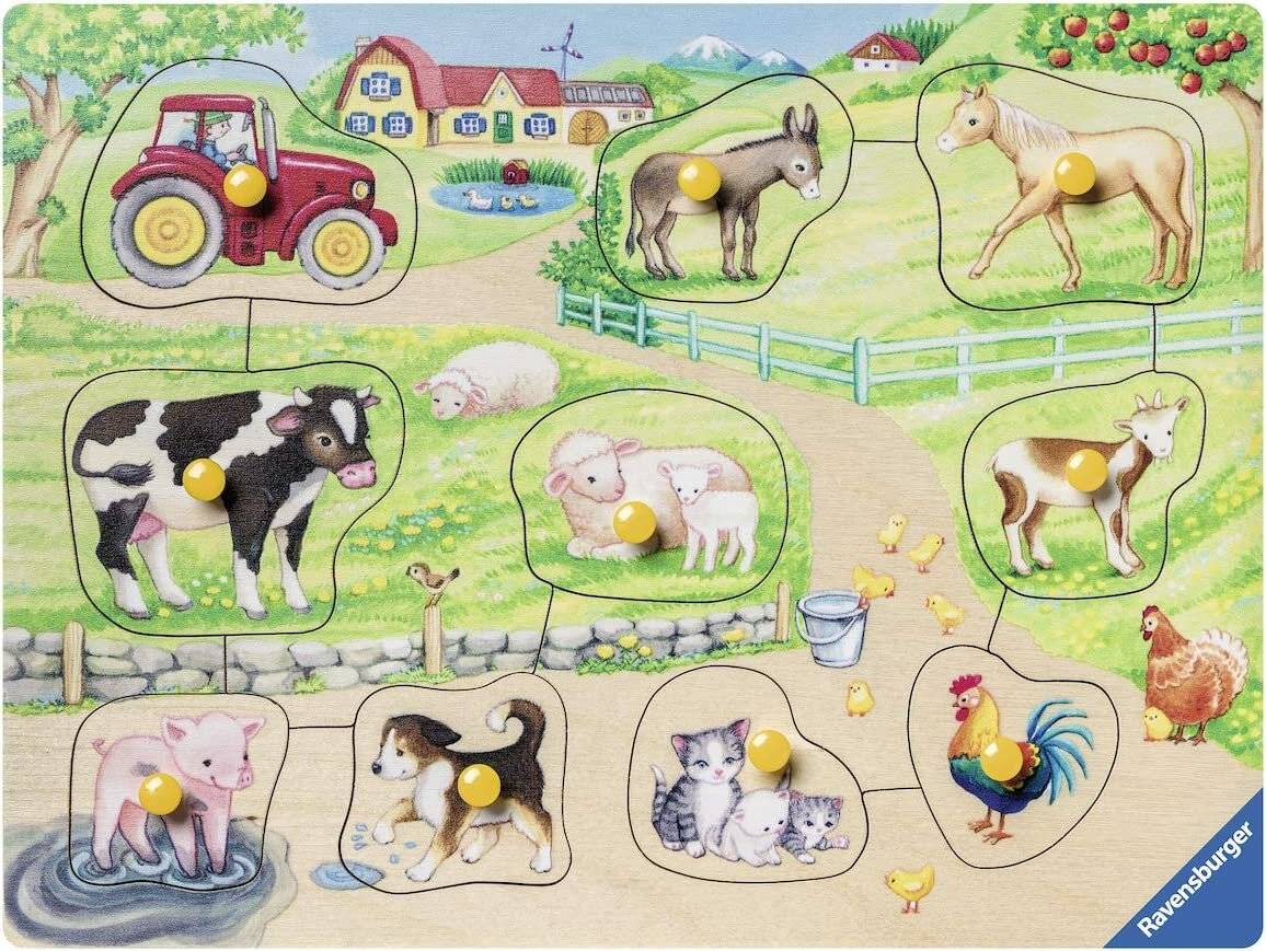 RAVENSBURGER Morgen auf dem Bauernhof Holzpuzzle