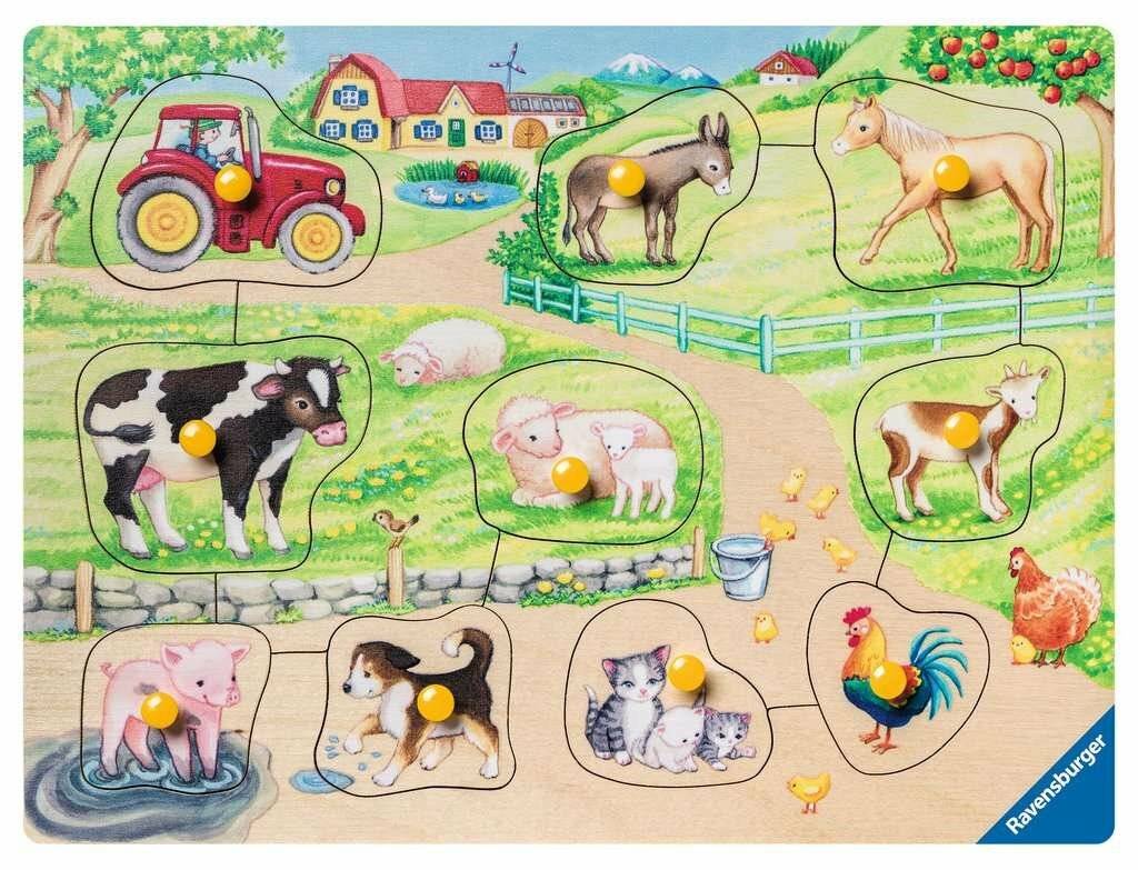RAVENSBURGER Morgen auf dem Bauernhof Holzpuzzle