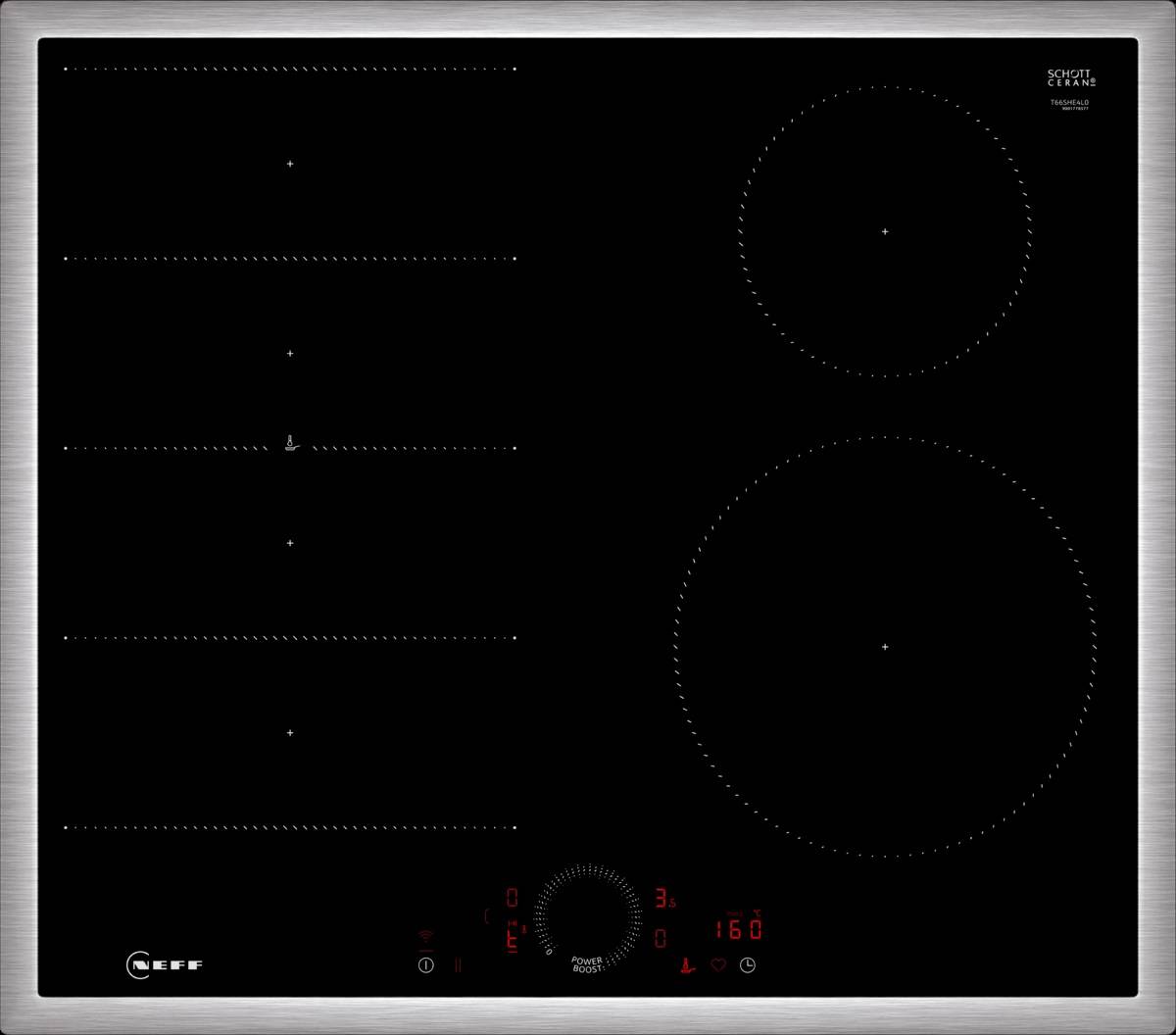 T66SHE4L0 N 70 Freistehendes Kochfeld aus schwarzem Edelstahl 60 cm