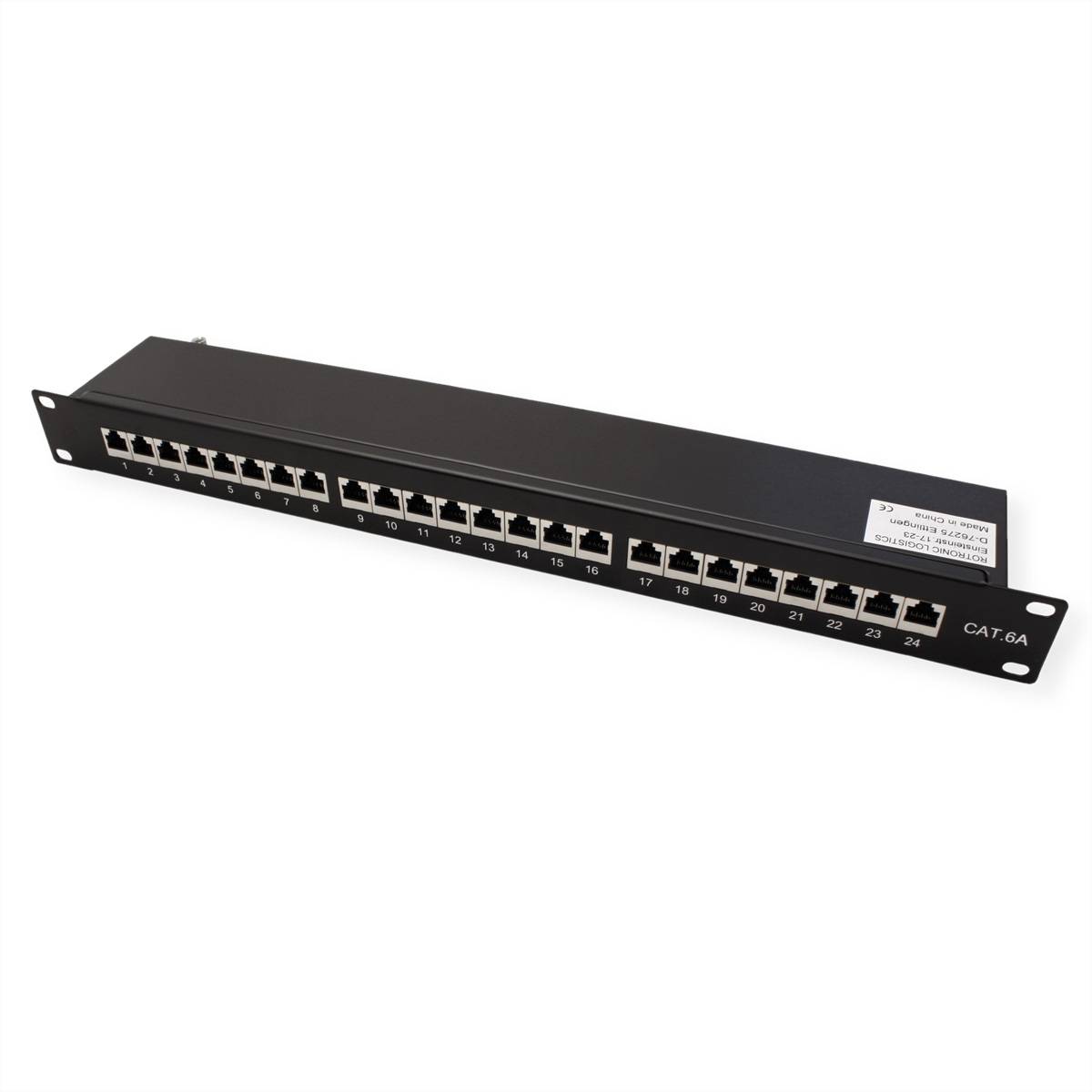 VALUE Cat.6A (Class EA) 19-Zoll-Patchpanel, 24 P, geschirmt, schwarz