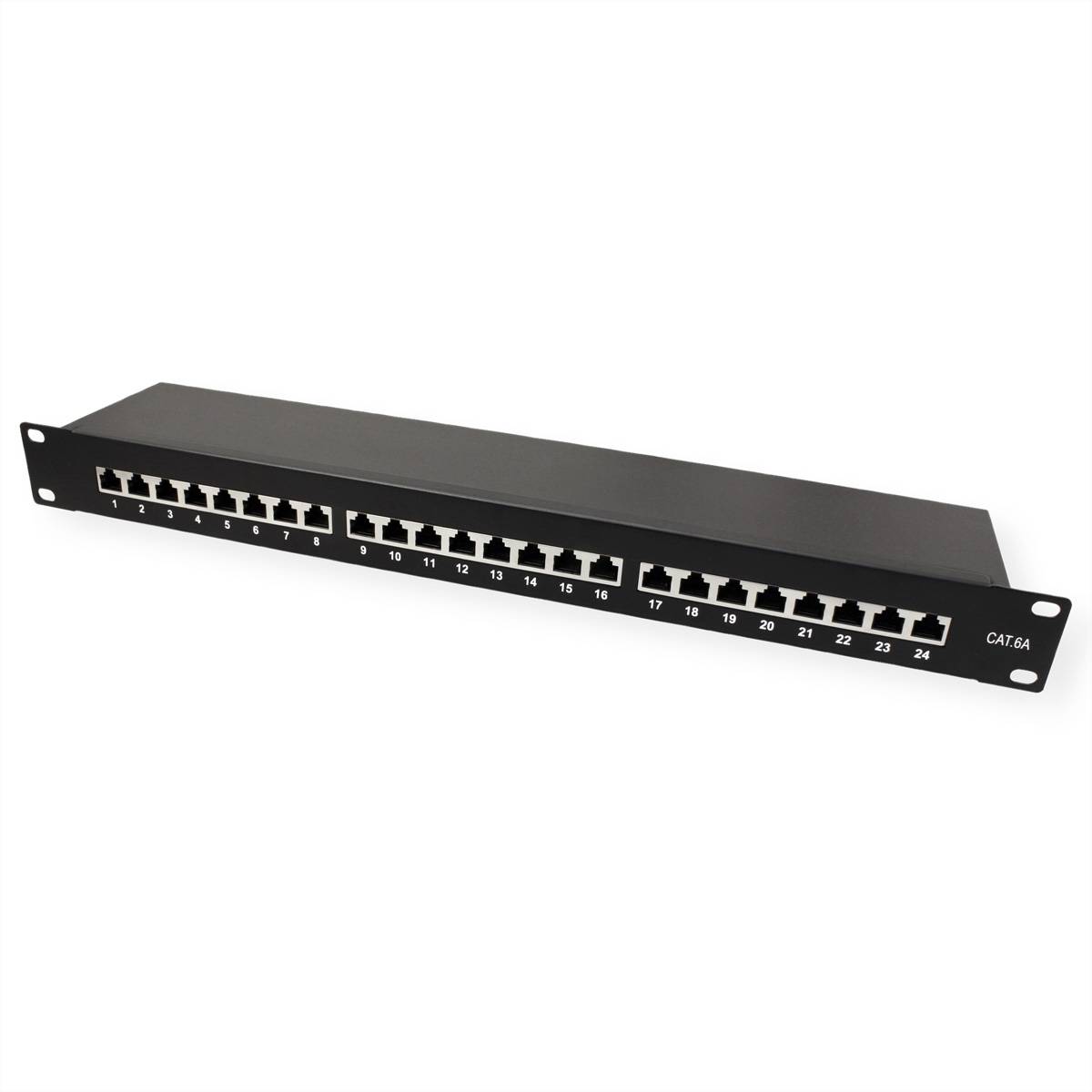 VALUE Cat.6A (Class EA) 19-Zoll-Patchpanel, 24 P, geschirmt, schwarz