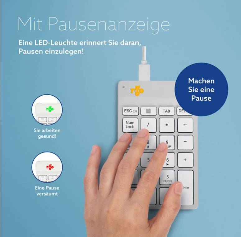 Tastatur numerischer Tastenblock Numpad Kabelbruch weiß