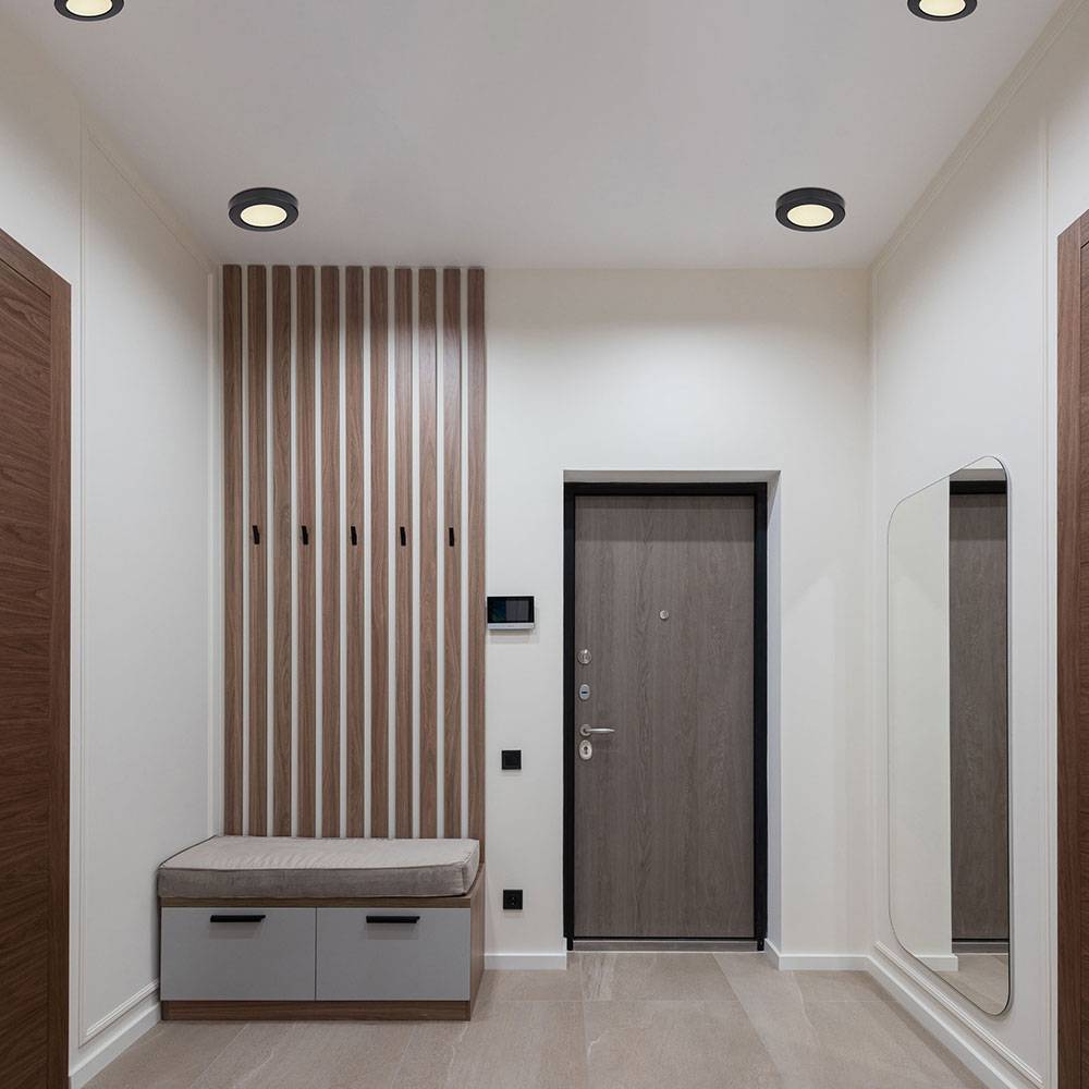 LED Deckenlampe Deckenleuchte Wohnzimmerlampe Flurlampe mit CCT-Schaltun, schwarz weiß, 6W 400lm warmweiß-kaltweiß, D 12,6 cm