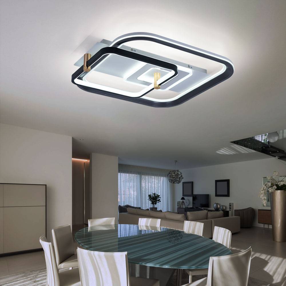 LED Deckenlampe Wohnzimmerleuchte Schlafzimmerlampe, Dimmbar Fernbedienung Nachtlicht Memory, 48W 2260lm 2700K-6000K warmweiß-kaltweiß, L 52 cm