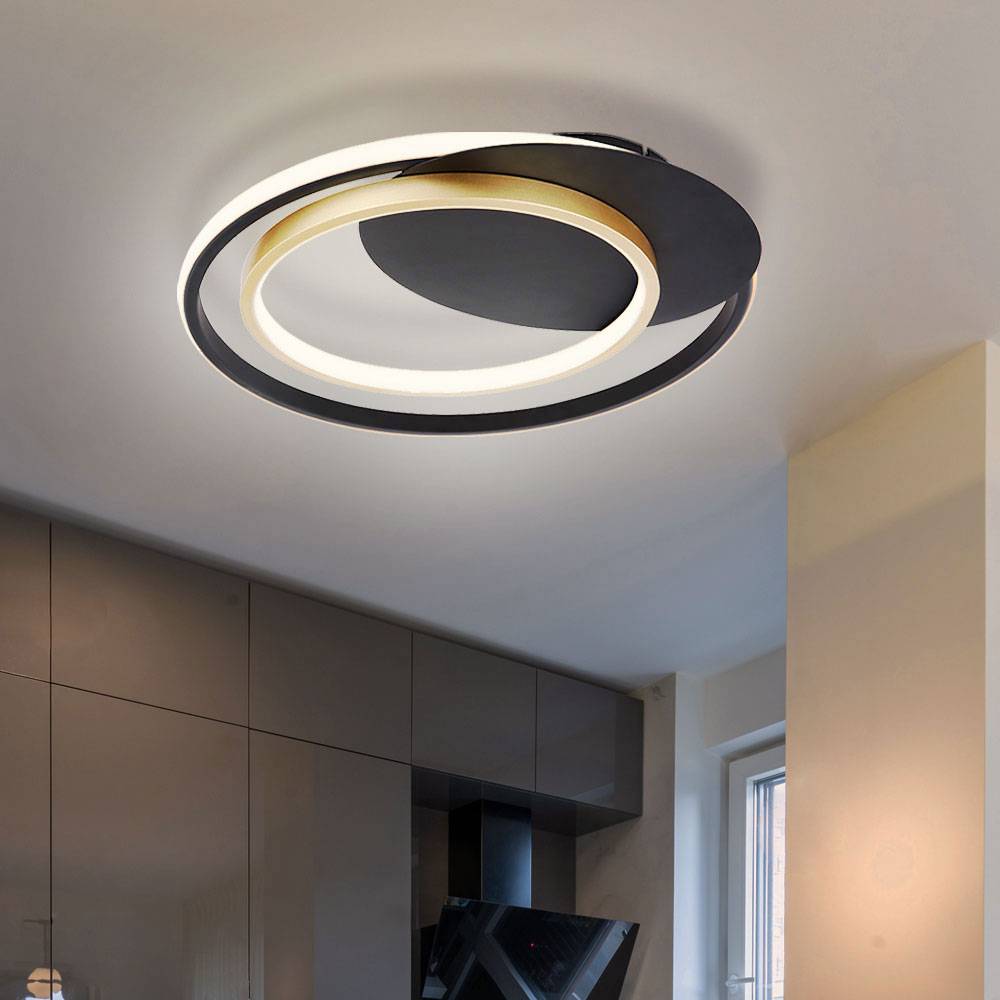 Deckenleuchte dimmbar Wohnzimmerlampe Decke Deckenlampe mit Fernbedienung, CCT Memoryfunktion, 1x LED 36W 900Lm warm-kaltweiß, L 48,5 cm