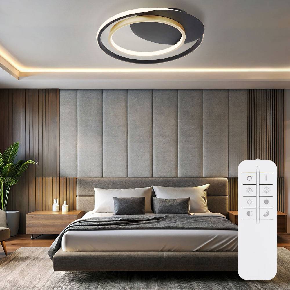 Deckenleuchte dimmbar Wohnzimmerlampe Decke Deckenlampe mit Fernbedienung, CCT Memoryfunktion, 1x LED 36W 900Lm warm-kaltweiß, L 48,5 cm