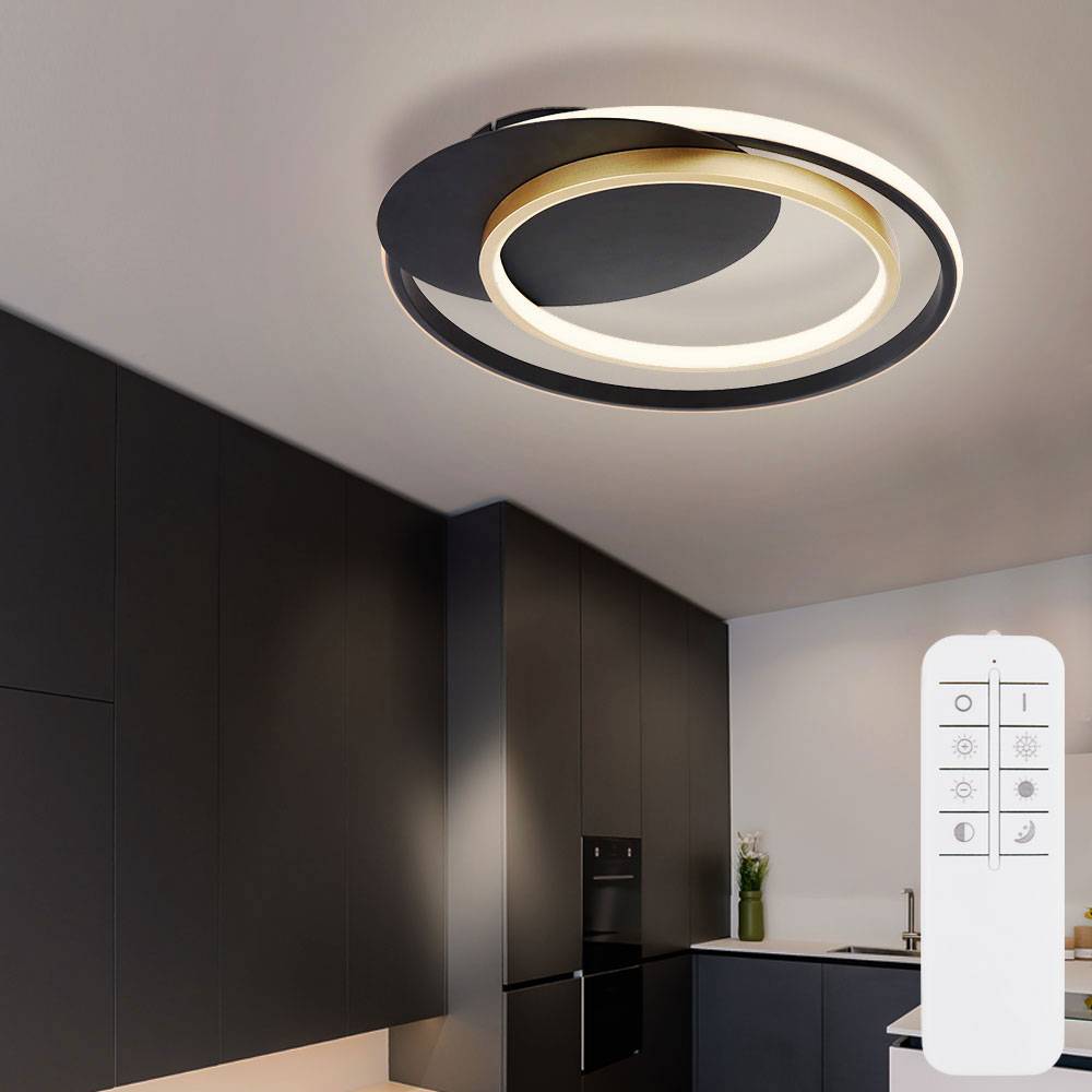 Deckenleuchte dimmbar Wohnzimmerlampe Decke Deckenlampe mit Fernbedienung, CCT Memoryfunktion, 1x LED 36W 900Lm warm-kaltweiß, L 48,5 cm