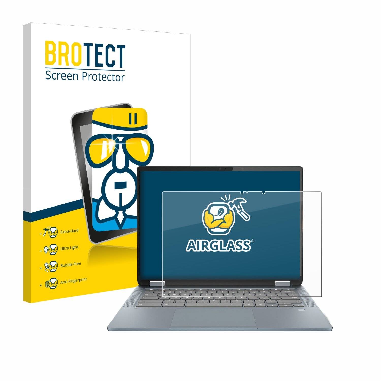 BROTECT AirGlass Glas Panzer-Folie für Lenovo IdeaPad Flex 5i Chromebook 14 Gen 7 -