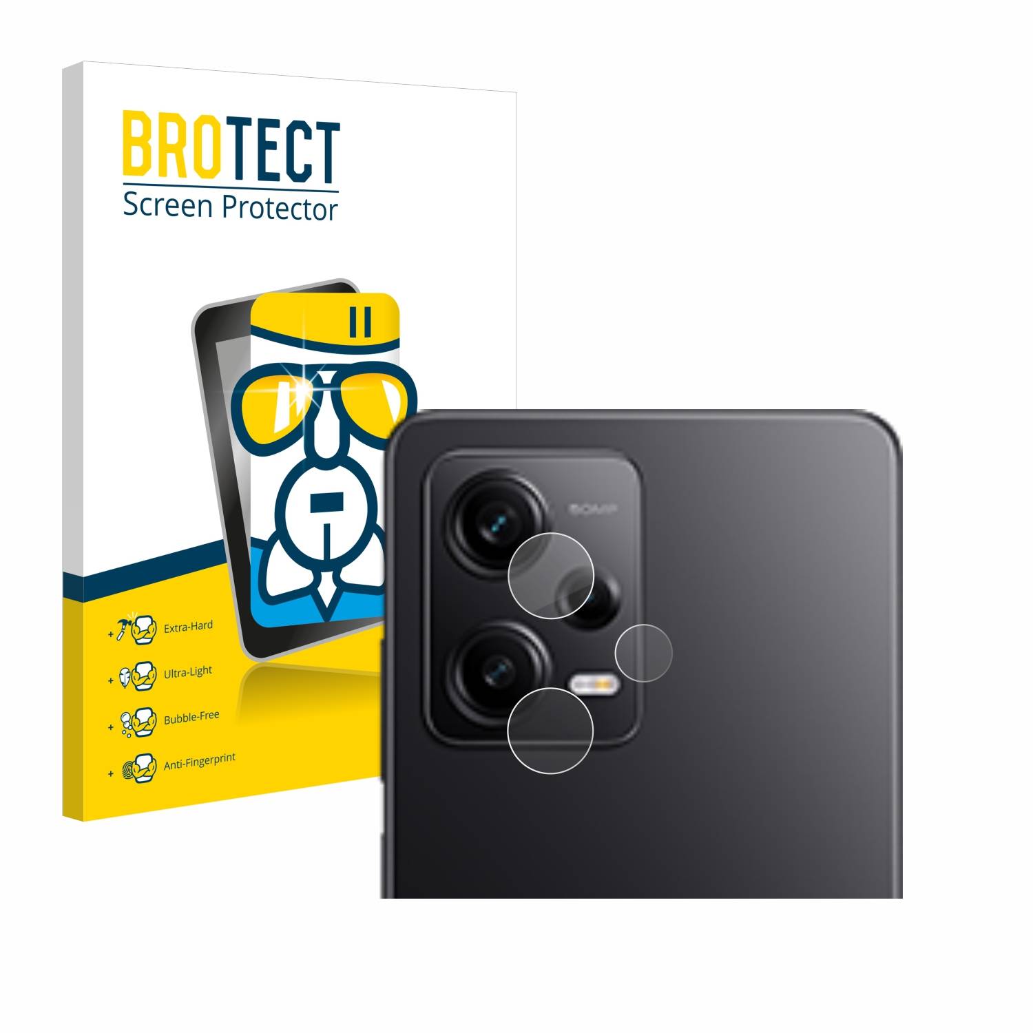 BROTECT AirGlass Glas Panzer-Folie für Xiaomi Redmi Note 12 Pro 5G (NUR Kameraschutz) - Schutzglas