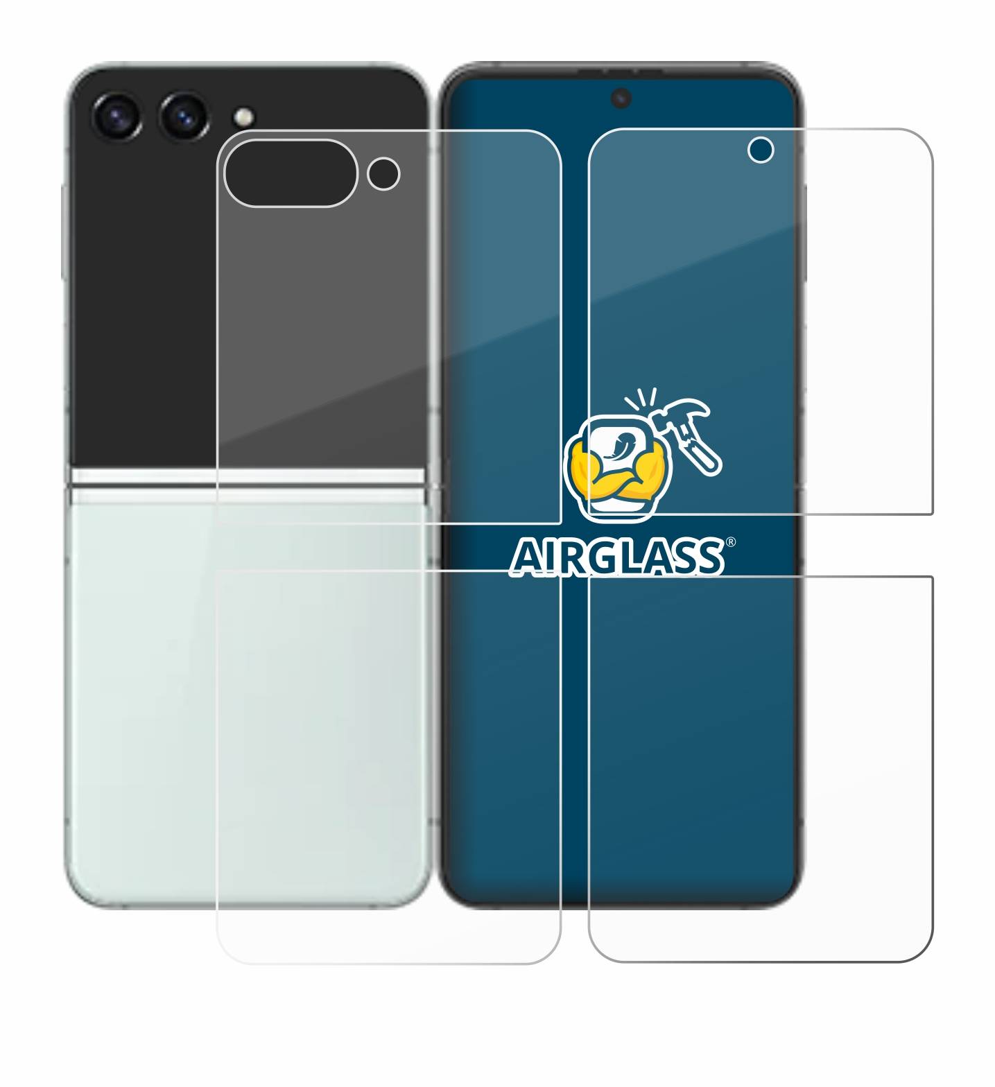 BROTECT AirGlass Glas Panzer-Folie für Samsung Galaxy Z Flip 5 (Display+Rückseite) - Schutzglas