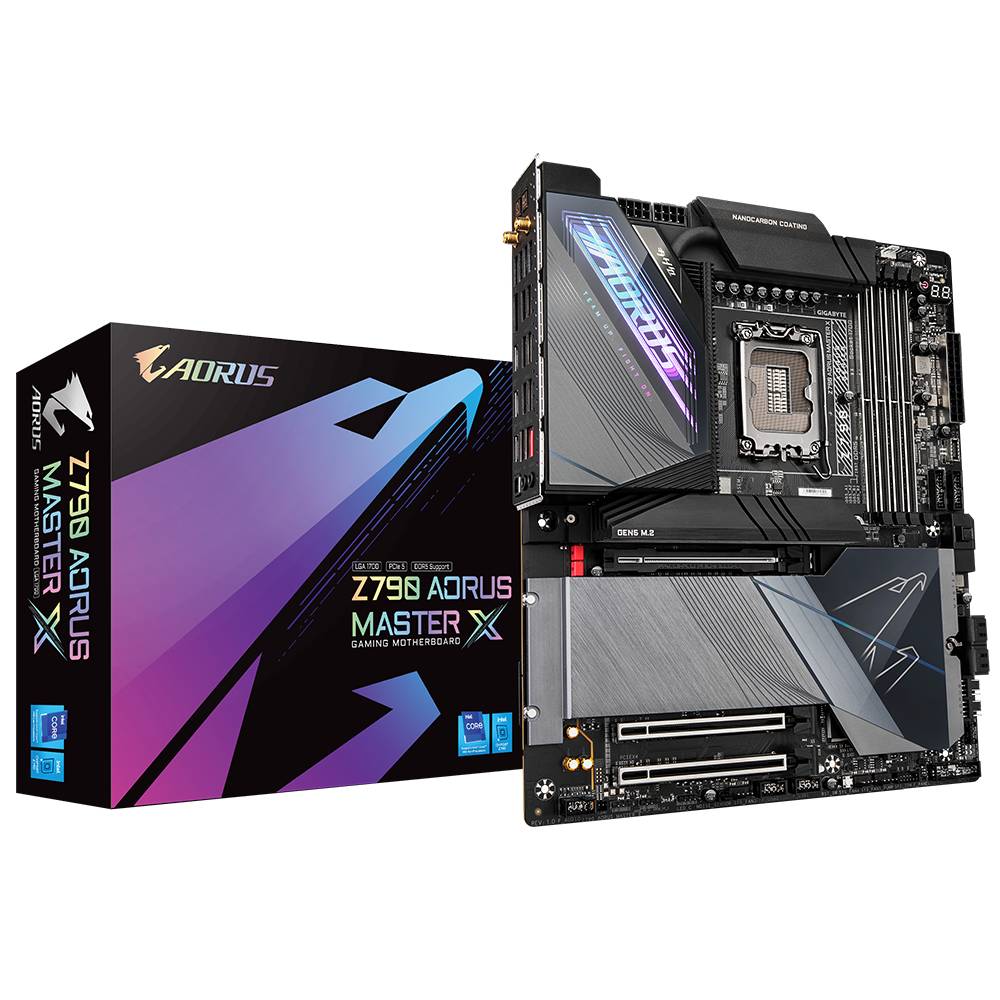 Z790 AORUS MASTER X schwarz Mainboard und gt mit CPU-Sockel und gt Sockel 1700