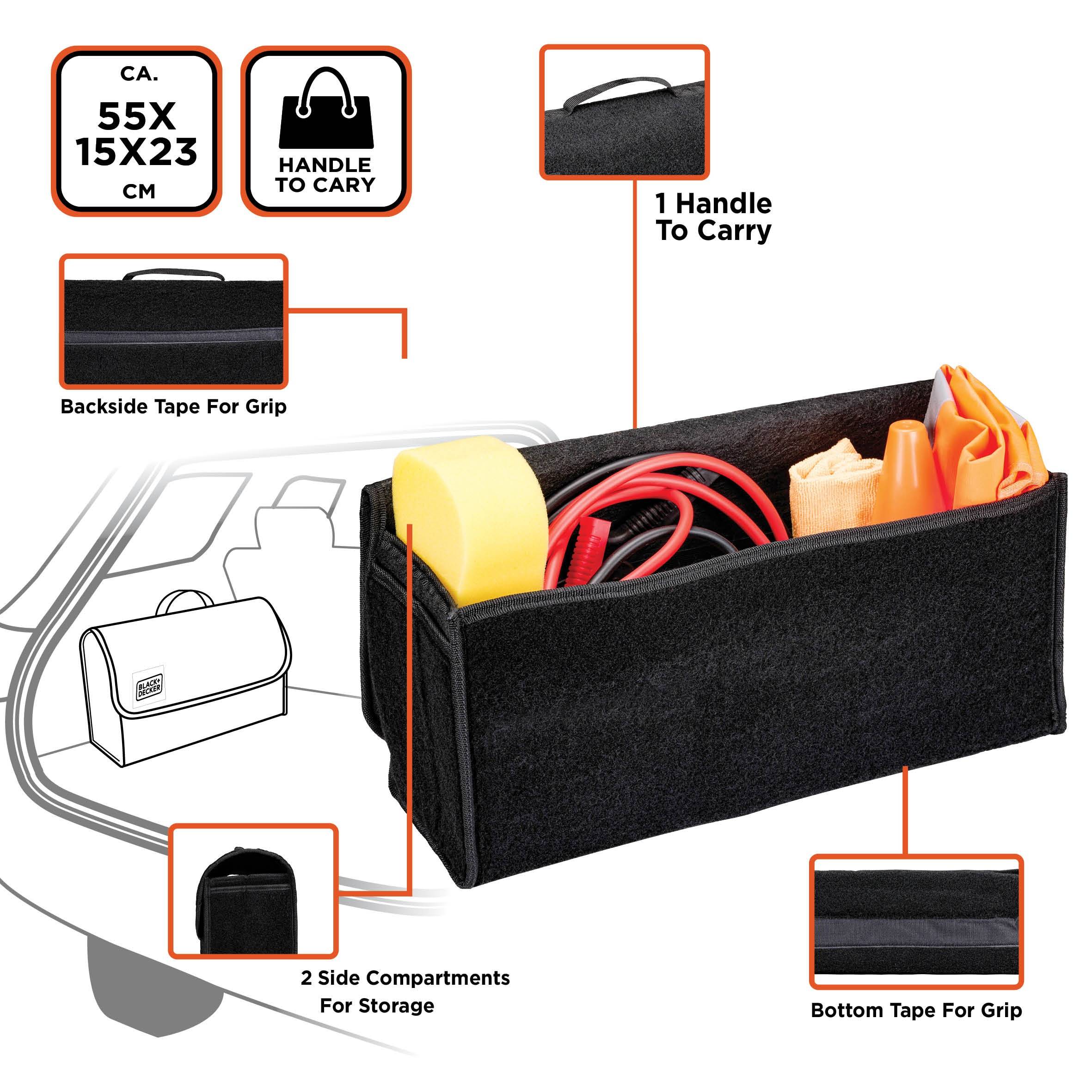 BLACK & DECKER Auto-Organizer, aufklappbar, 50x15,5x28 cm