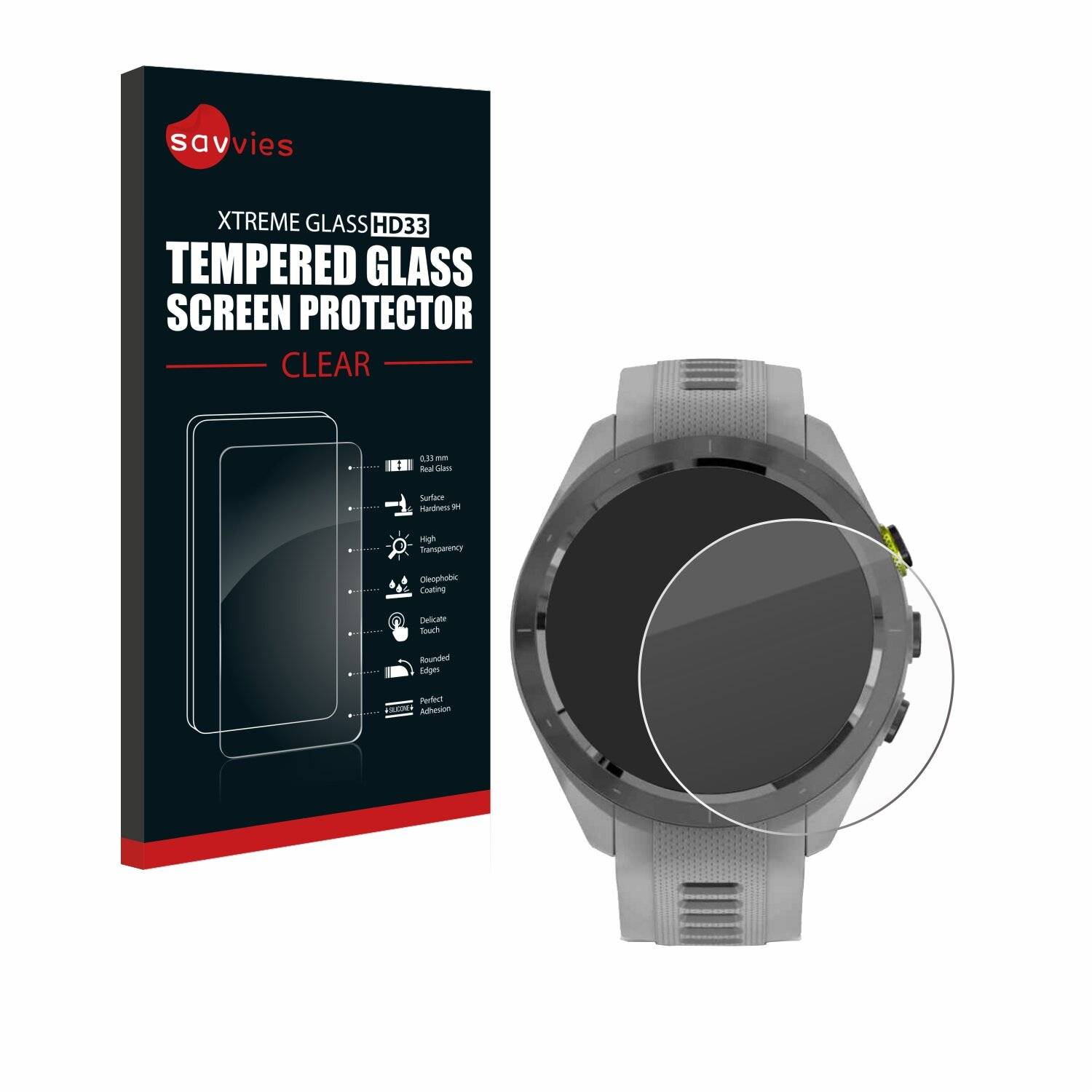 Savvies Clear Schutzglas für Garmin Approach S70 (42