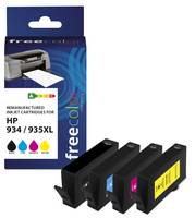FREECOLOR - Patrone HP 934XL color BK/C/M/Y remanufactured - Wiederaufbereitet - Kompatibel