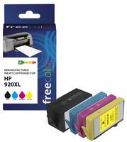 FREECOLOR - Patrone HP 920XL color BK/C/M/Y remanufactured - Wiederaufbereitet - Kompatibel