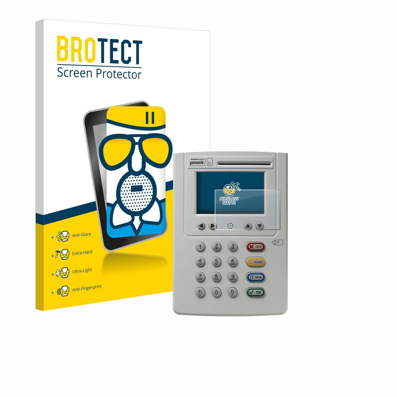BROTECT AirGlass Matt Glas Panzer Folie für ingenico eHealth ORGA Neo