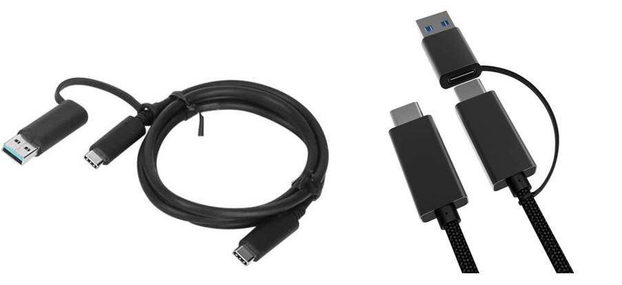 USB-C Kabel, 1m mit einem USB 3.0 A Adapter