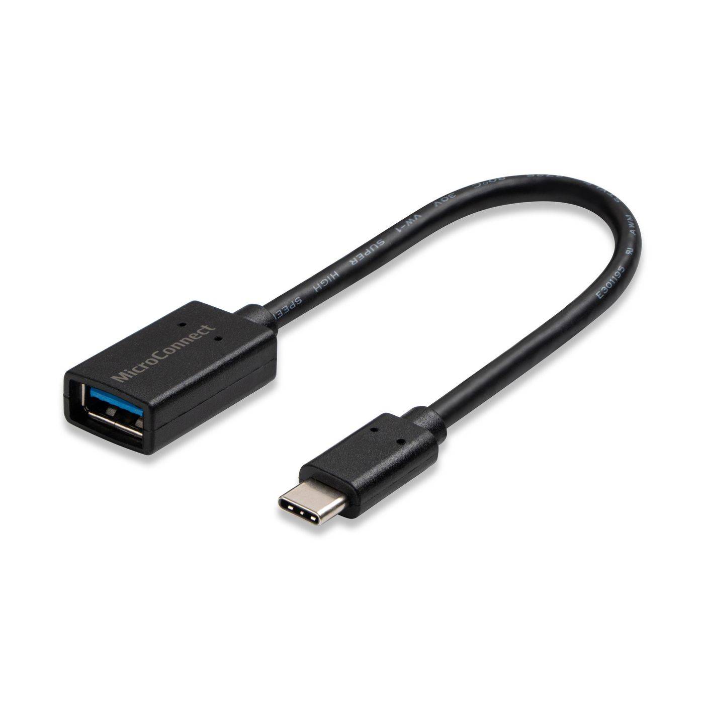 USB-C-auf-USB3.0-A-Adapter, 0,2 m Schwarz zum Synchronisieren und
