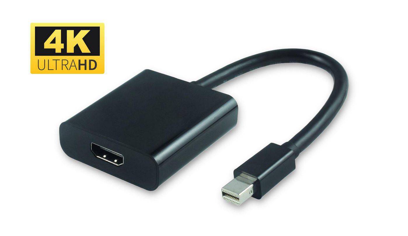 Aktiver Mini DP zu HDMI-Adapter Mini DP zu HDMI, M/F Schwarz