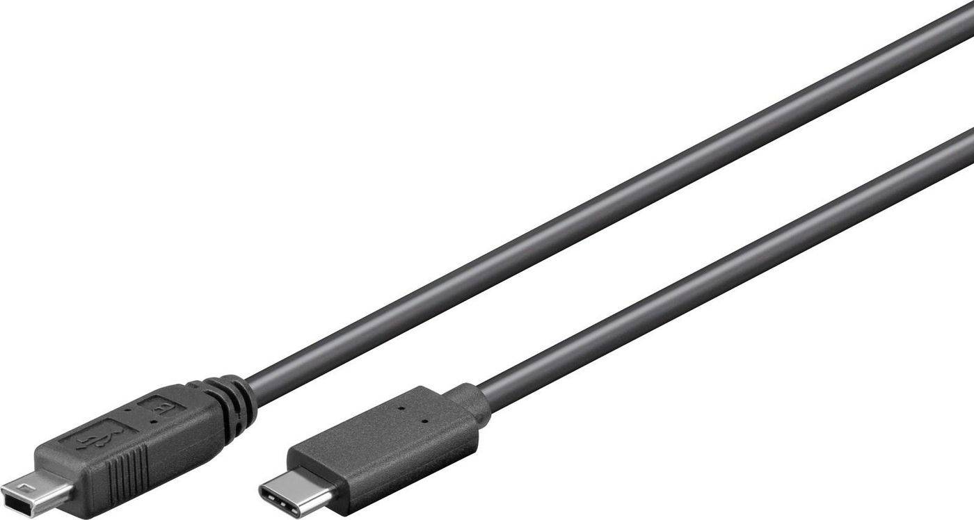 USB-C zu Mini USB B 5P 0.5m Schwarz für Synchronisation und